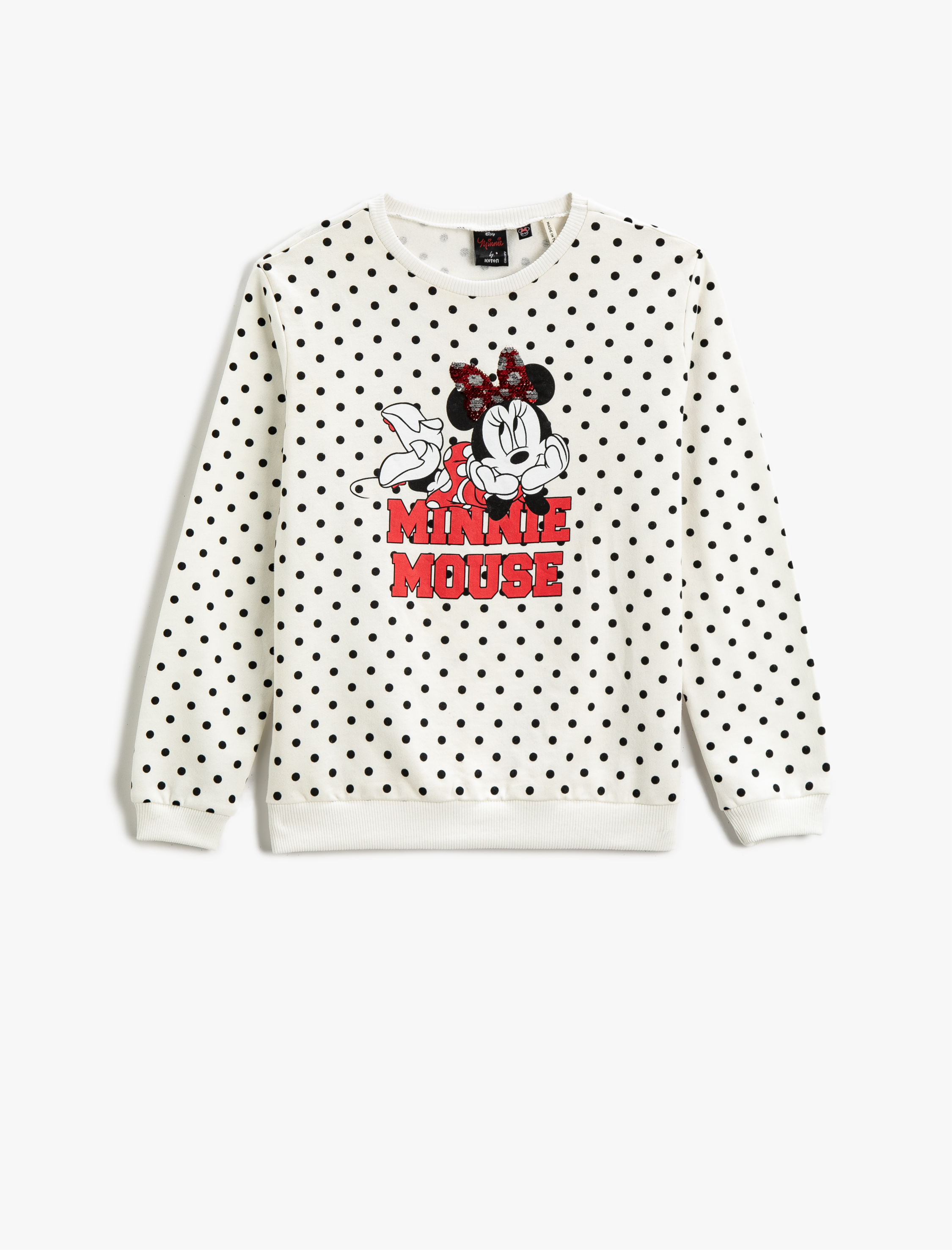  Kız Çocuk Minnie Mouse Baskılı Lisanslı Sweatshirt Pamuklu