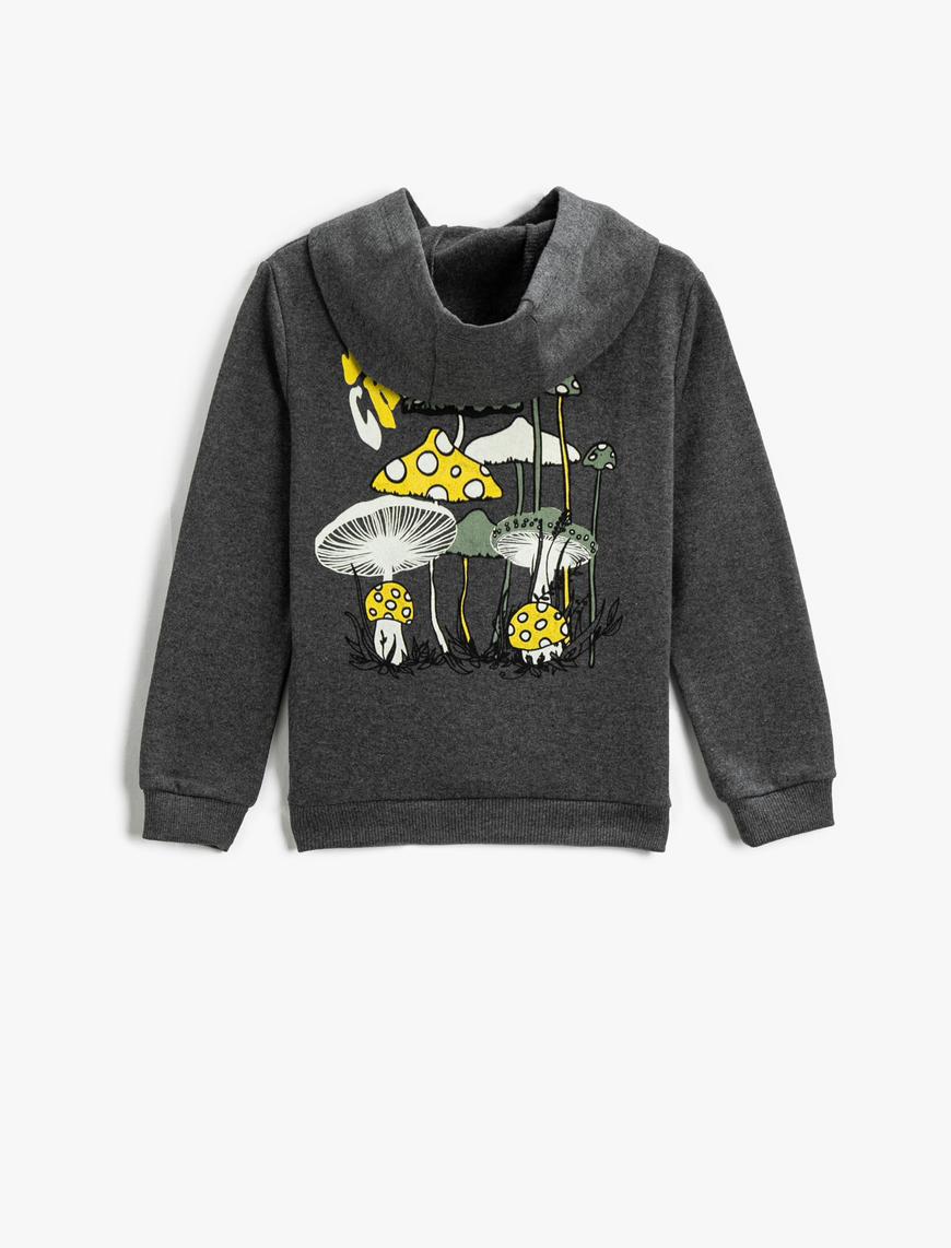  Erkek Çocuk Kapüşonlu Sweatshirt Arkası Baskılı