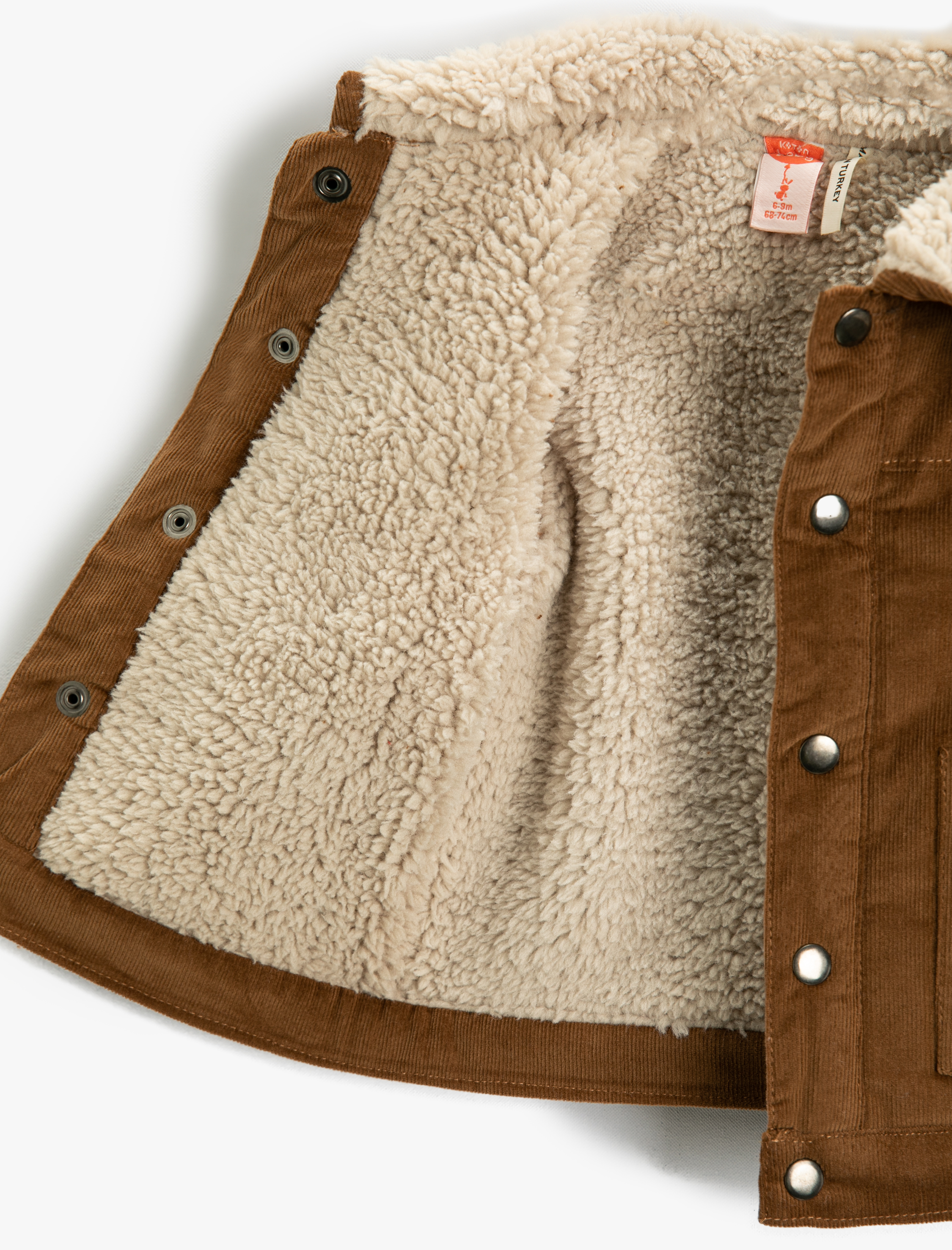  Erkek Bebek Kadife İçi Peluş Kaban Pamuklu