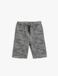 Çizgili Bağcıklı Şort