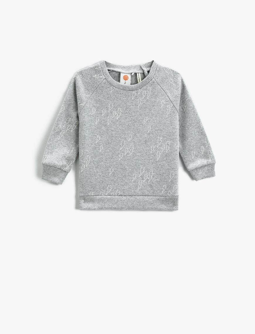  Erkek Bebek Basic Sweatshirt Bisiklet Yaka