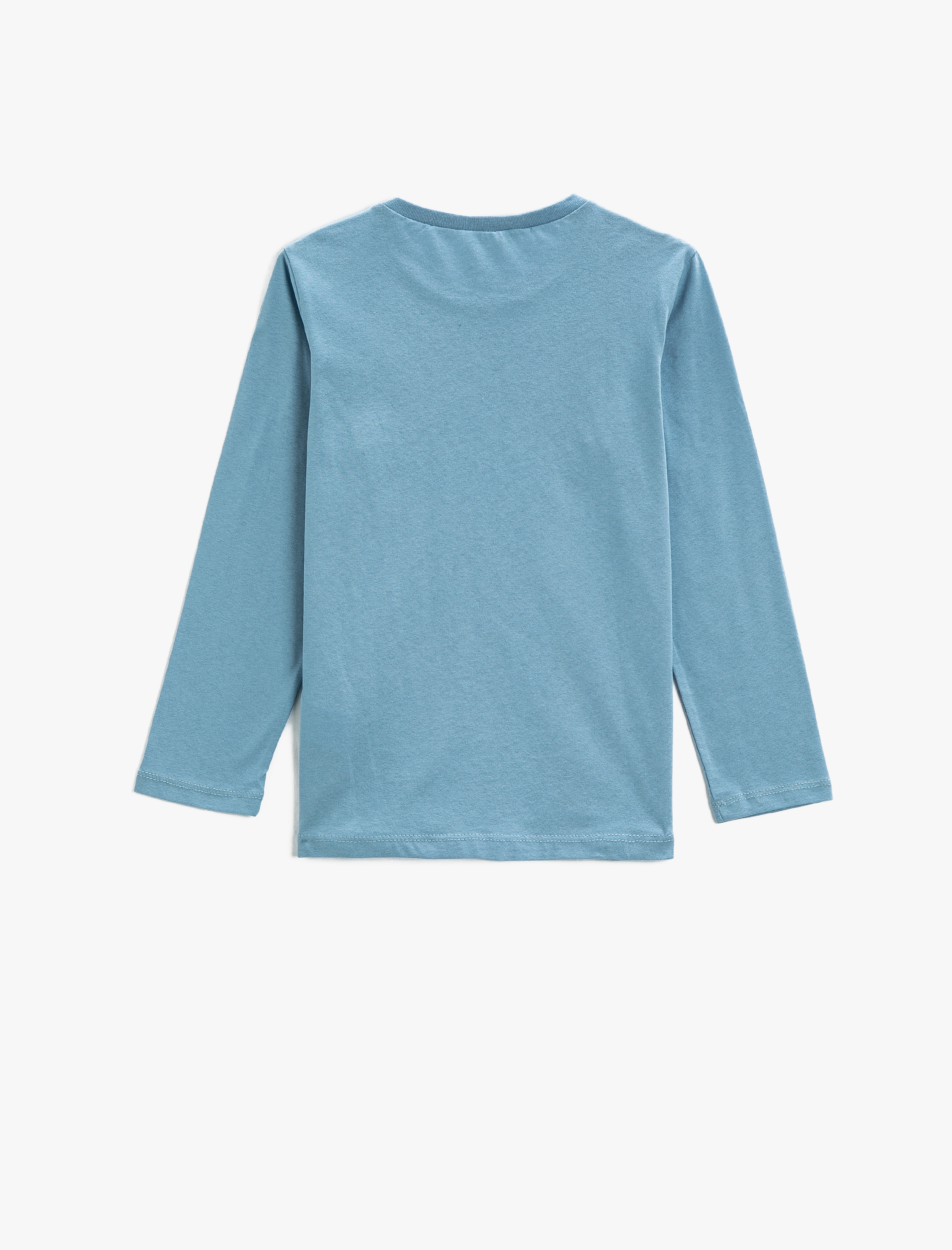  Erkek Çocuk Dinozor Baskılı Tişört Uzun Kollu Pamuklu