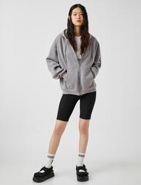 Kapüşonlu Fermuarlı Sweatshirt