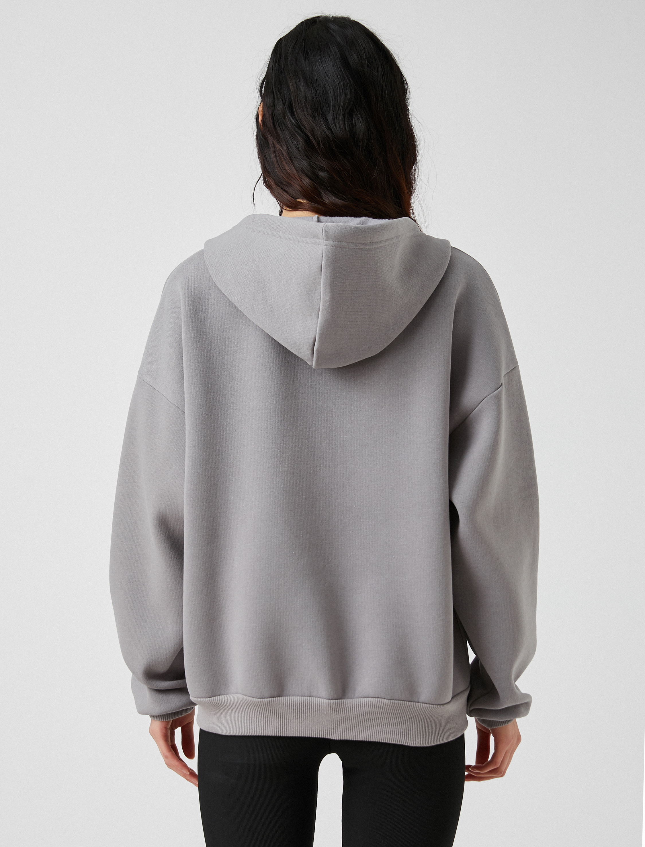   Kapüşonlu Fermuarlı Sweatshirt