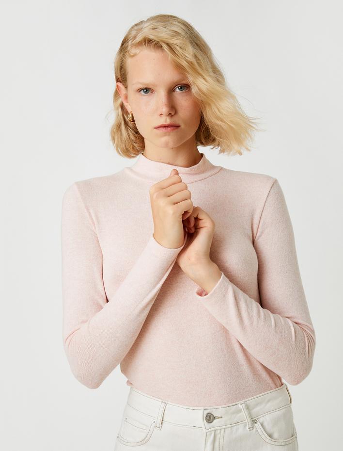  Boğazlı Tişört Uzun Kollu