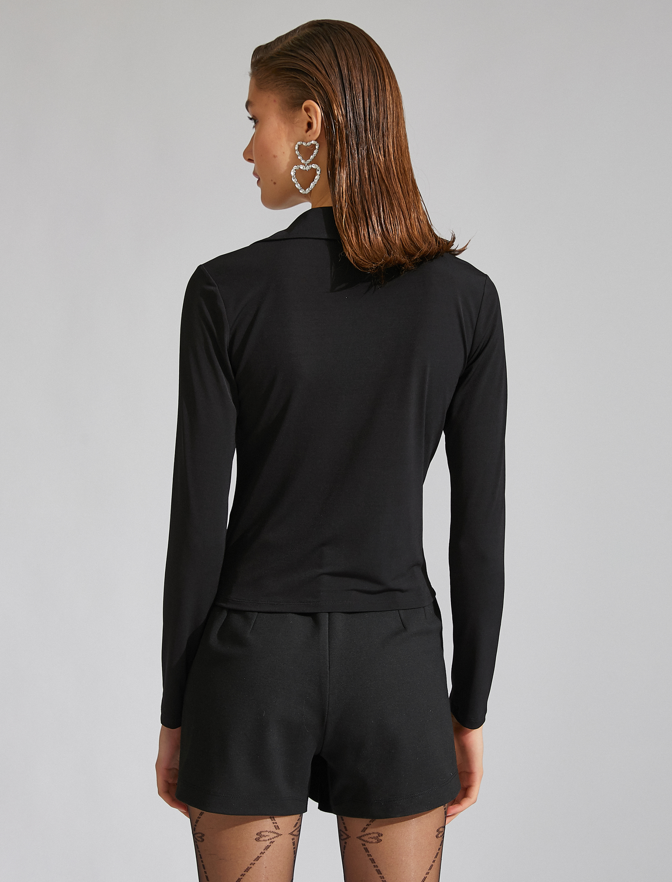   Uzun Kollu Büzgülü Gömlek