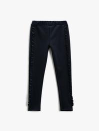 Pantolon Tayt Basic Yanları Fırfırlı Beli Lastikli