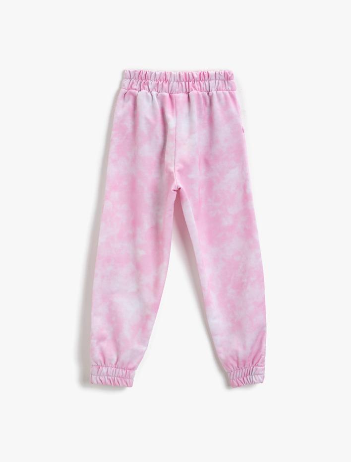 Kız Çocuk Slogan Baskılı Jogger Batik Eşofman Altı