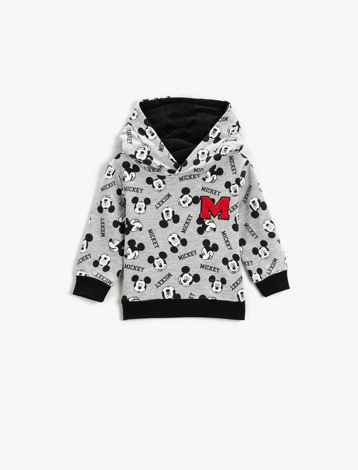 Erkek Bebek Minnie Mouse Baskılı Lisanslı Kapüşonlu Sweatshirt