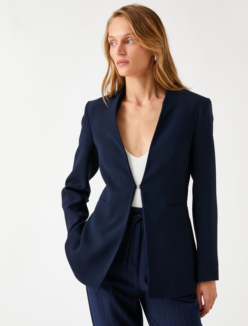   Blazer Ceket Kopça Detaylı