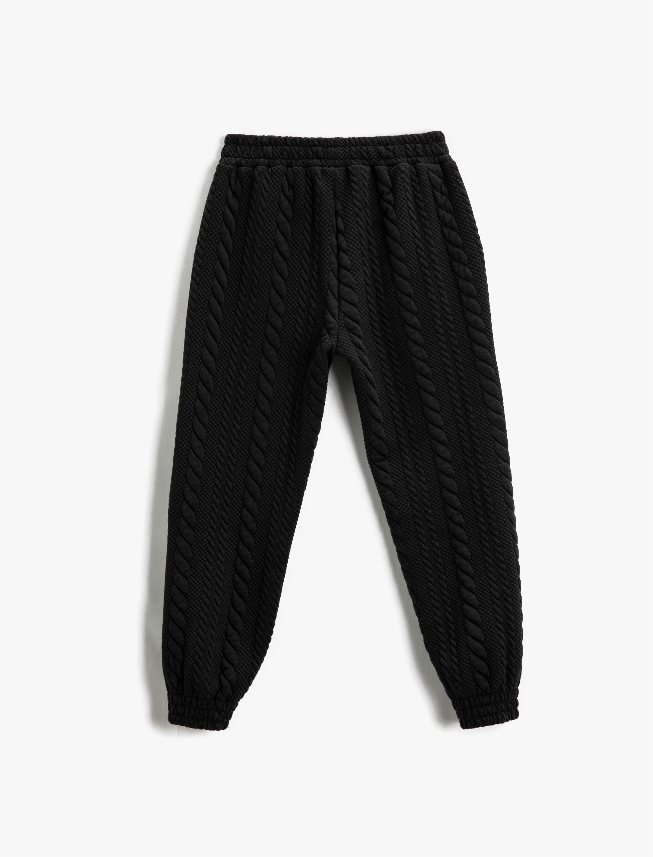  Kız Çocuk Basic Dokulu Jogger Eşofman Altı Cepli