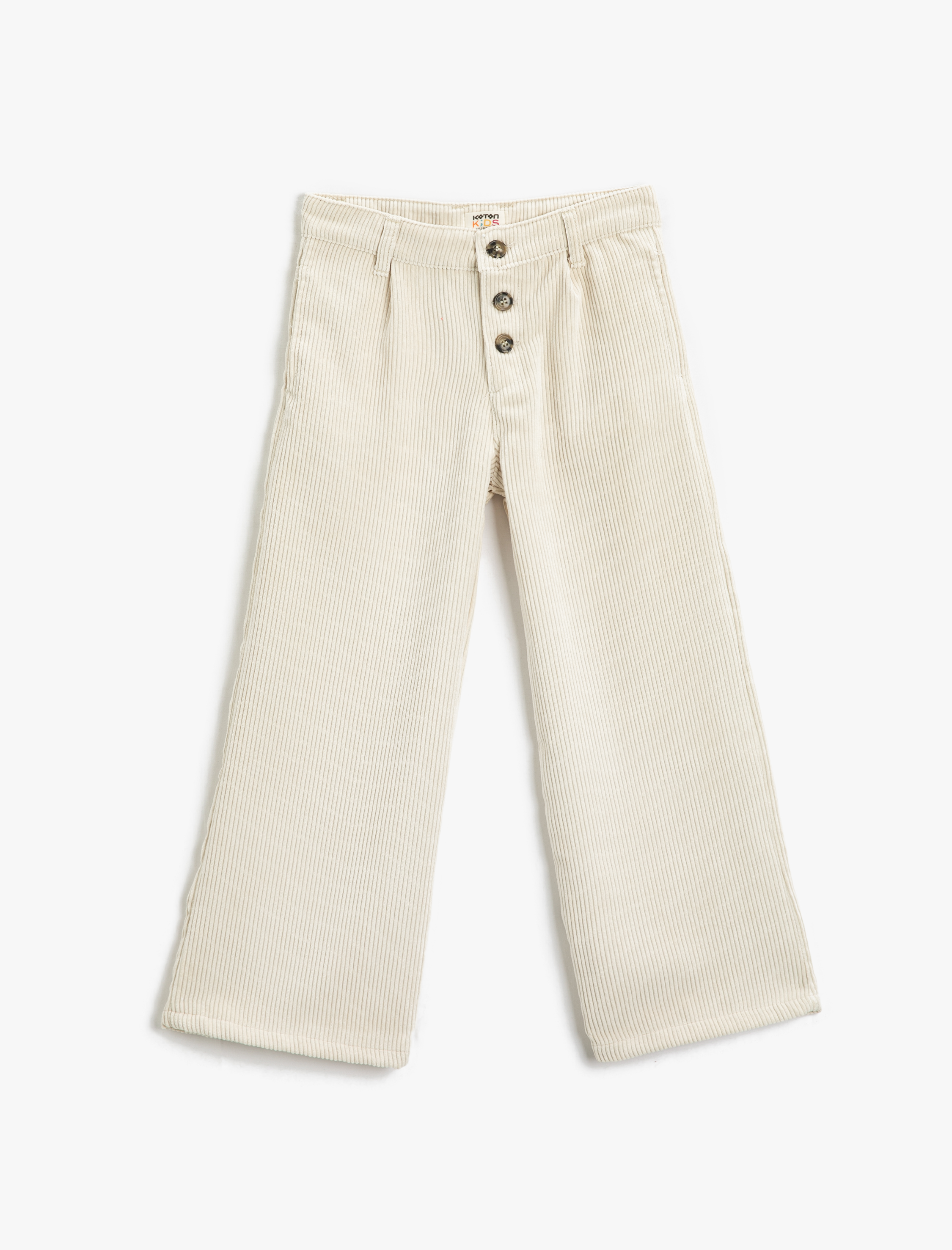  Kız Çocuk Bol Paça Pantolon Fitilli Kadife