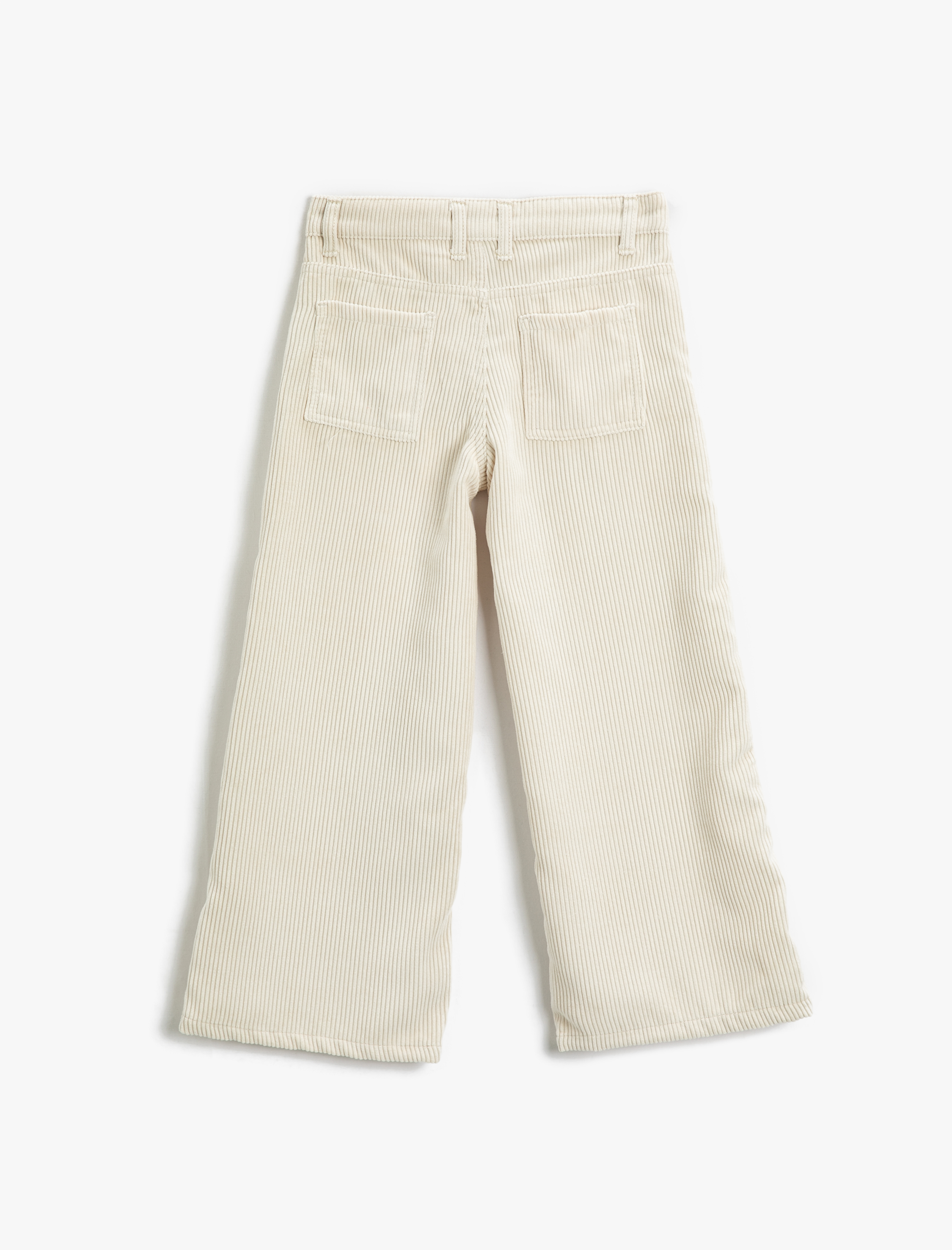  Kız Çocuk Bol Paça Pantolon Fitilli Kadife