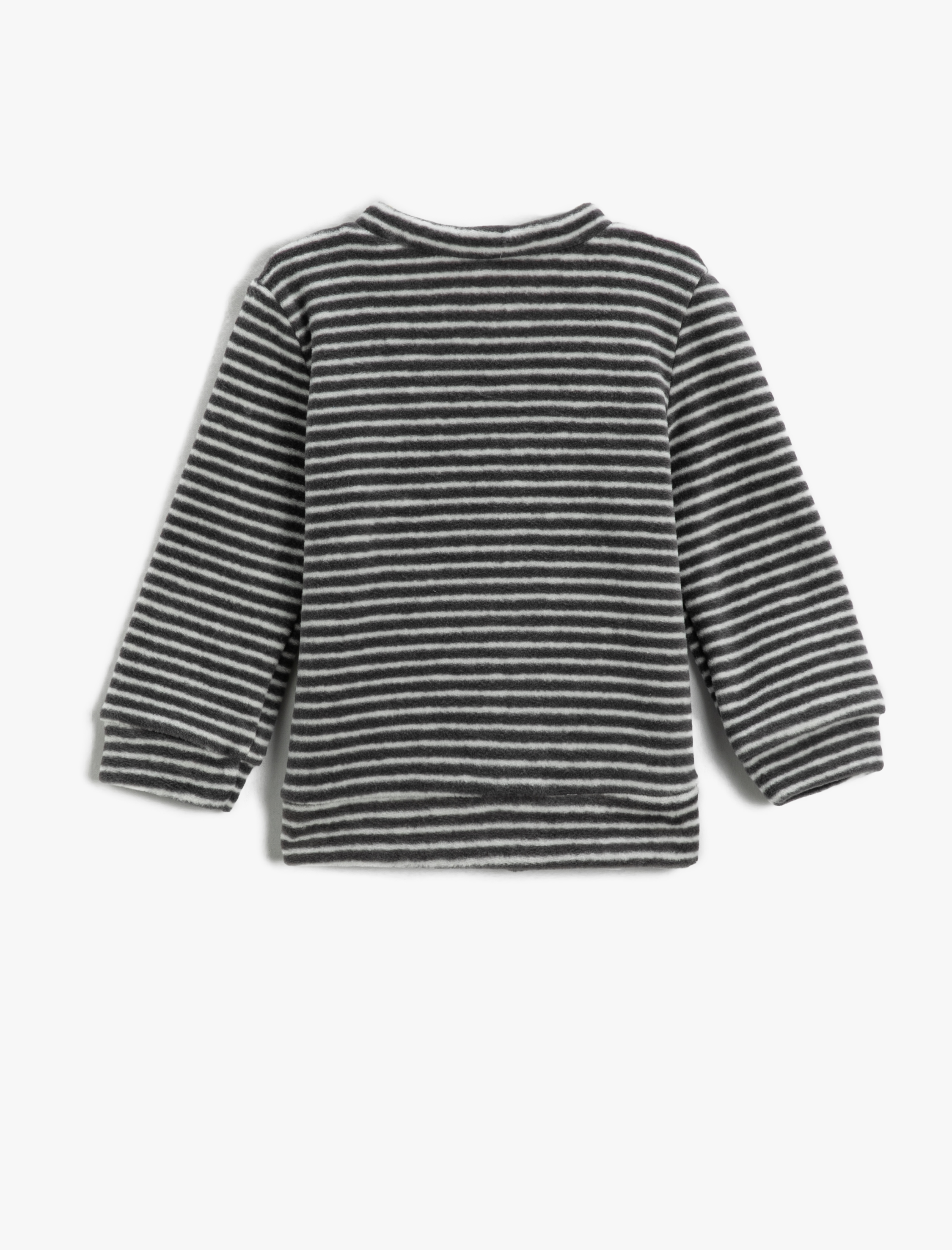  Erkek Bebek Fermuarlı Polar Hırka Yuvarlak Yaka Uzun Kollu