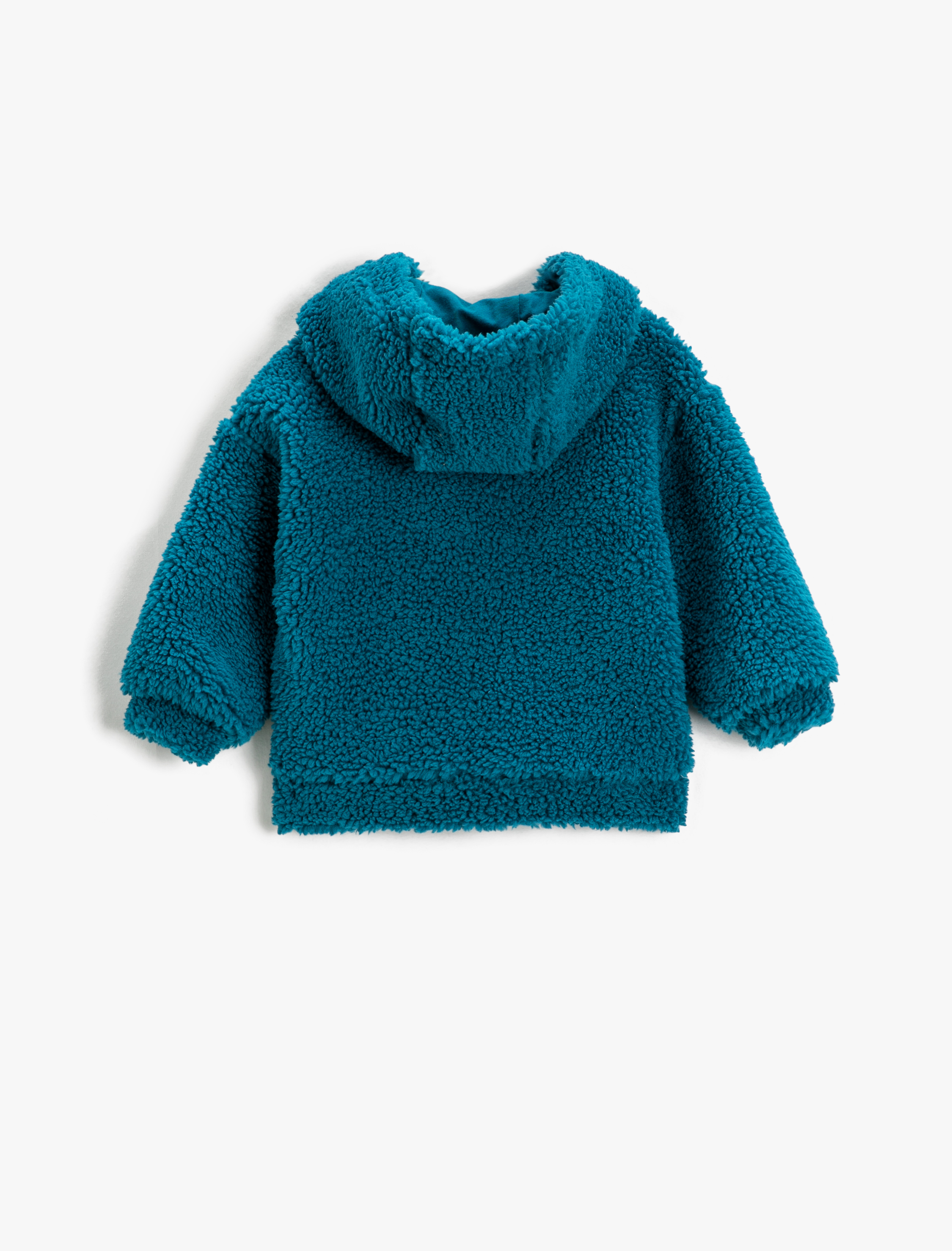 Erkek Bebek Peluş Hırka Kapüşonlu Fermuarlı