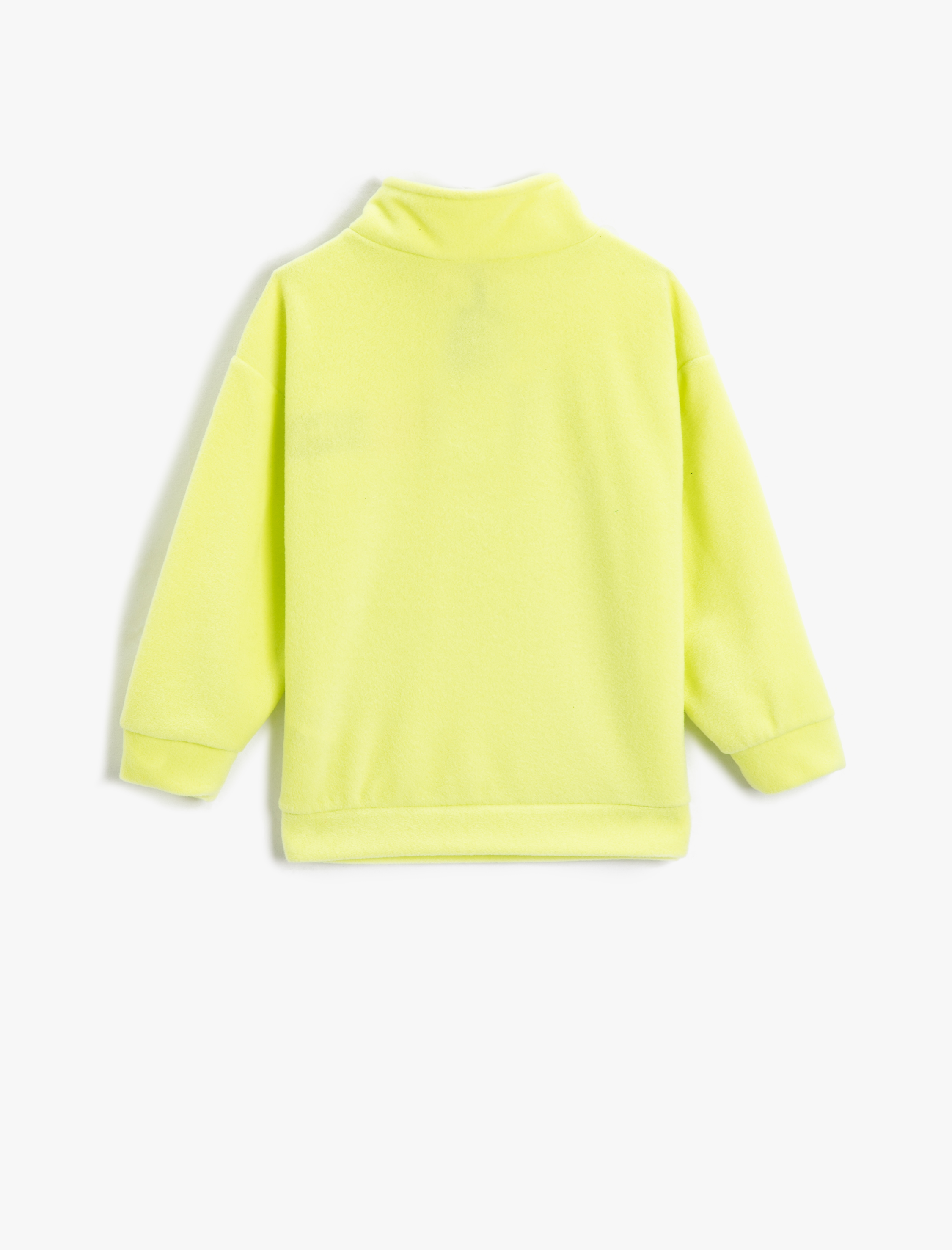  Erkek Çocuk Polar Sweatshirt Dik Yaka Yarım Fermuarlı İşleme Detaylı Uzun Kollu