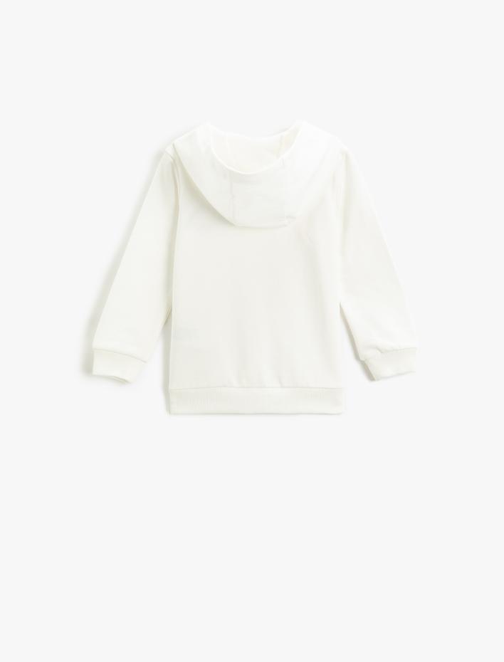 Erkek Bebek Fermuarlı Kapşonlu Hırka Dinozor İşleme Detaylı Cepli