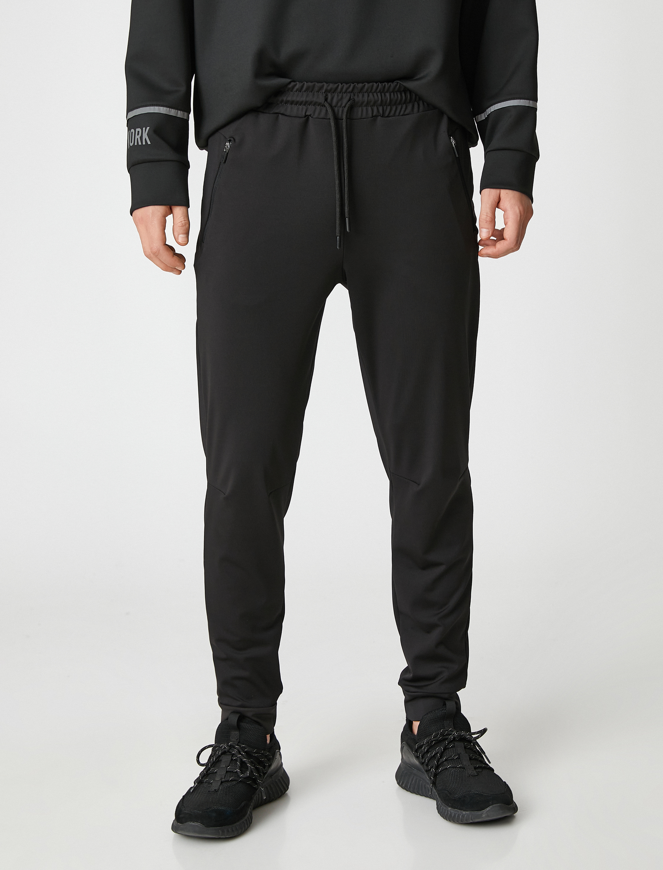   Jogger Spor Eşofman Altı Fermuar Cepli Beli Bağcıklı