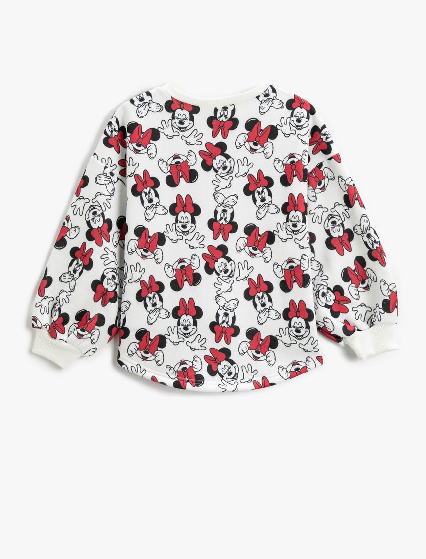  Kız Çocuk Minnie Mouse Oversize Sweatshirt Lisanslı Şardonlu