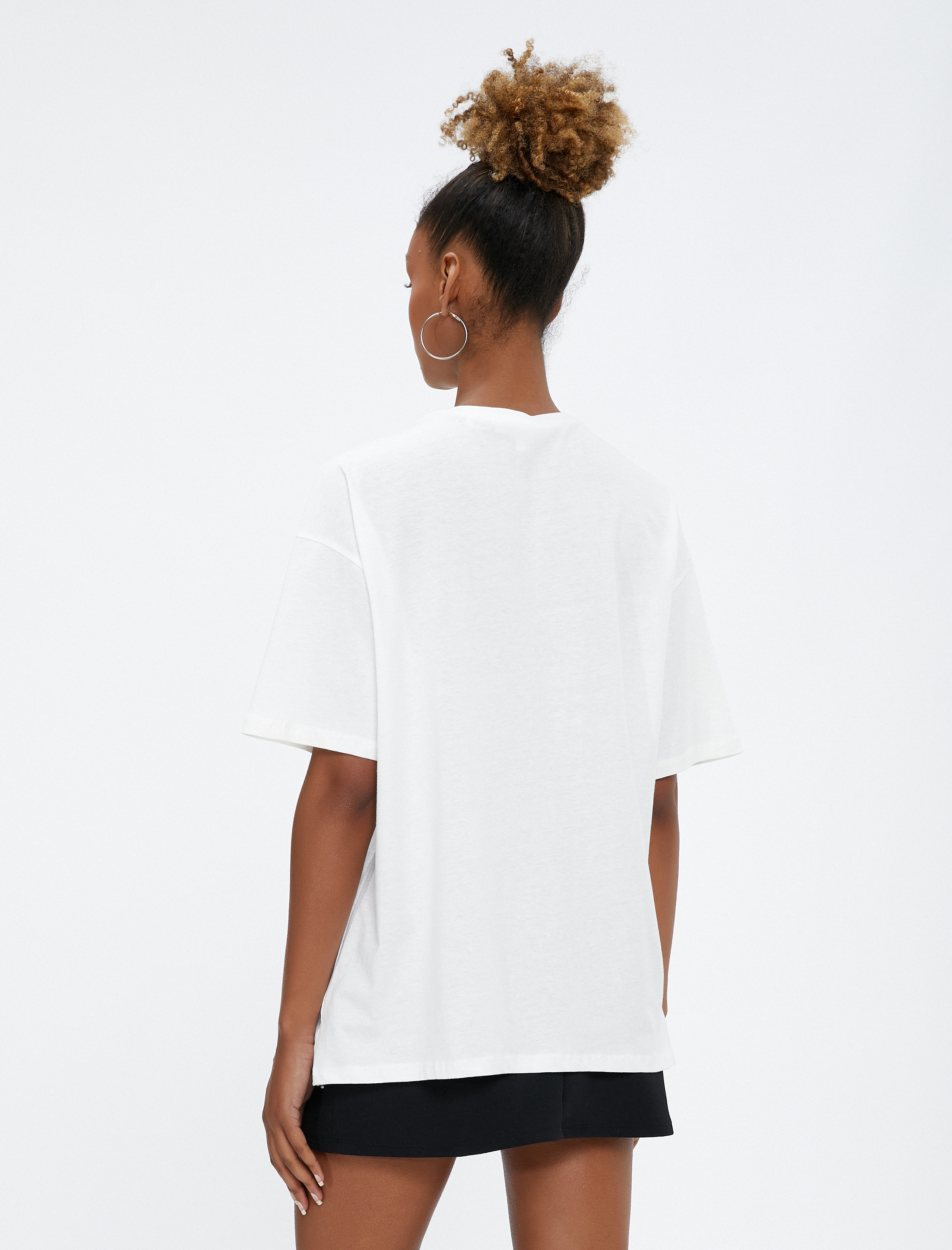   Anime Tişört Baskılı Rahat Kesim Bisiklet Yaka Kısa Kollu