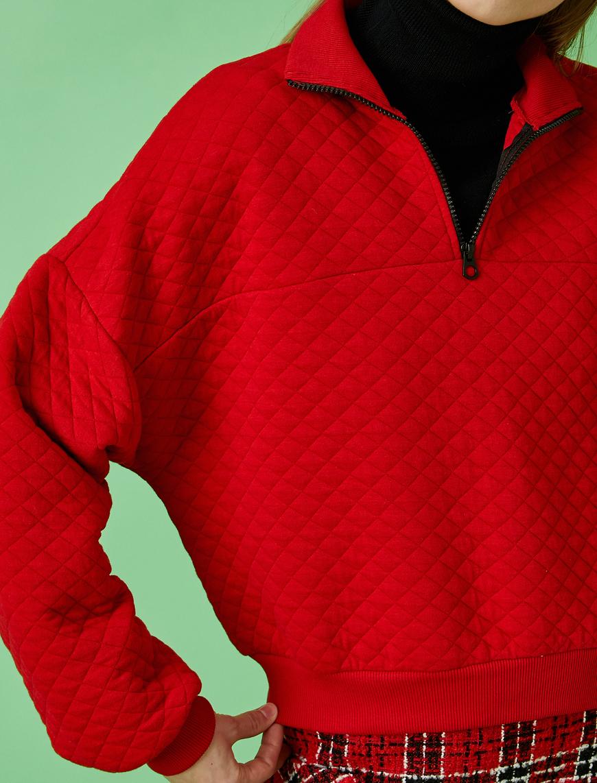   Fermuarlı Uzun Kollu Sweatshirt