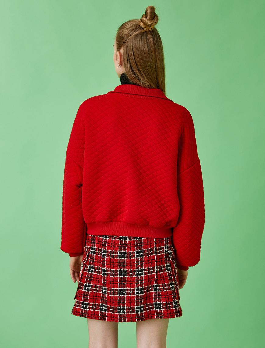   Fermuarlı Uzun Kollu Sweatshirt