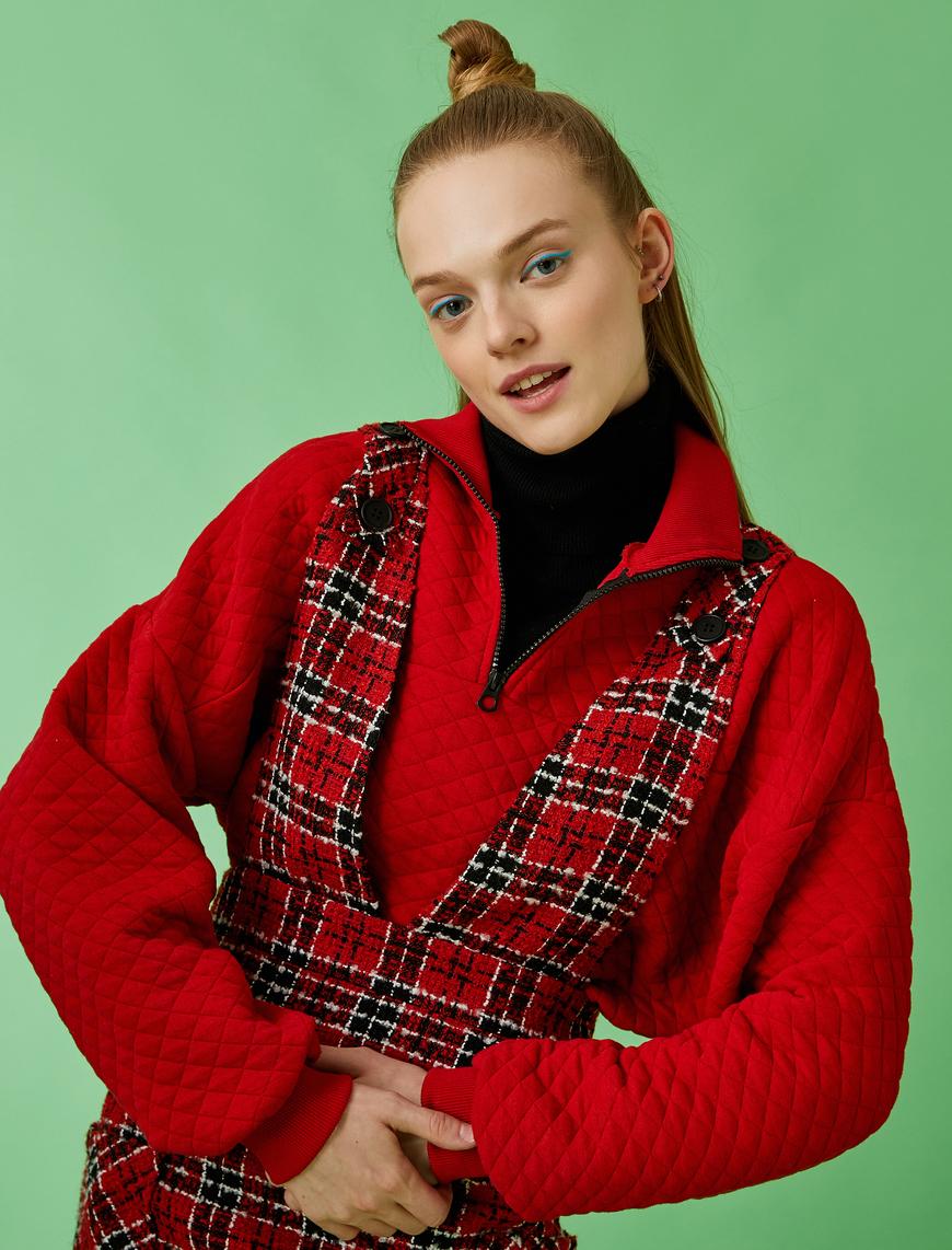  Fermuarlı Uzun Kollu Sweatshirt