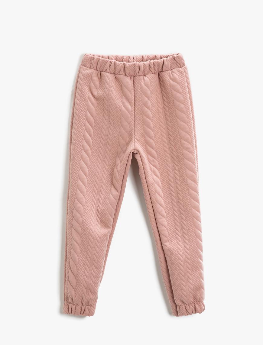  Kız Çocuk Basic Eşofman Altı Jogger Dokulu