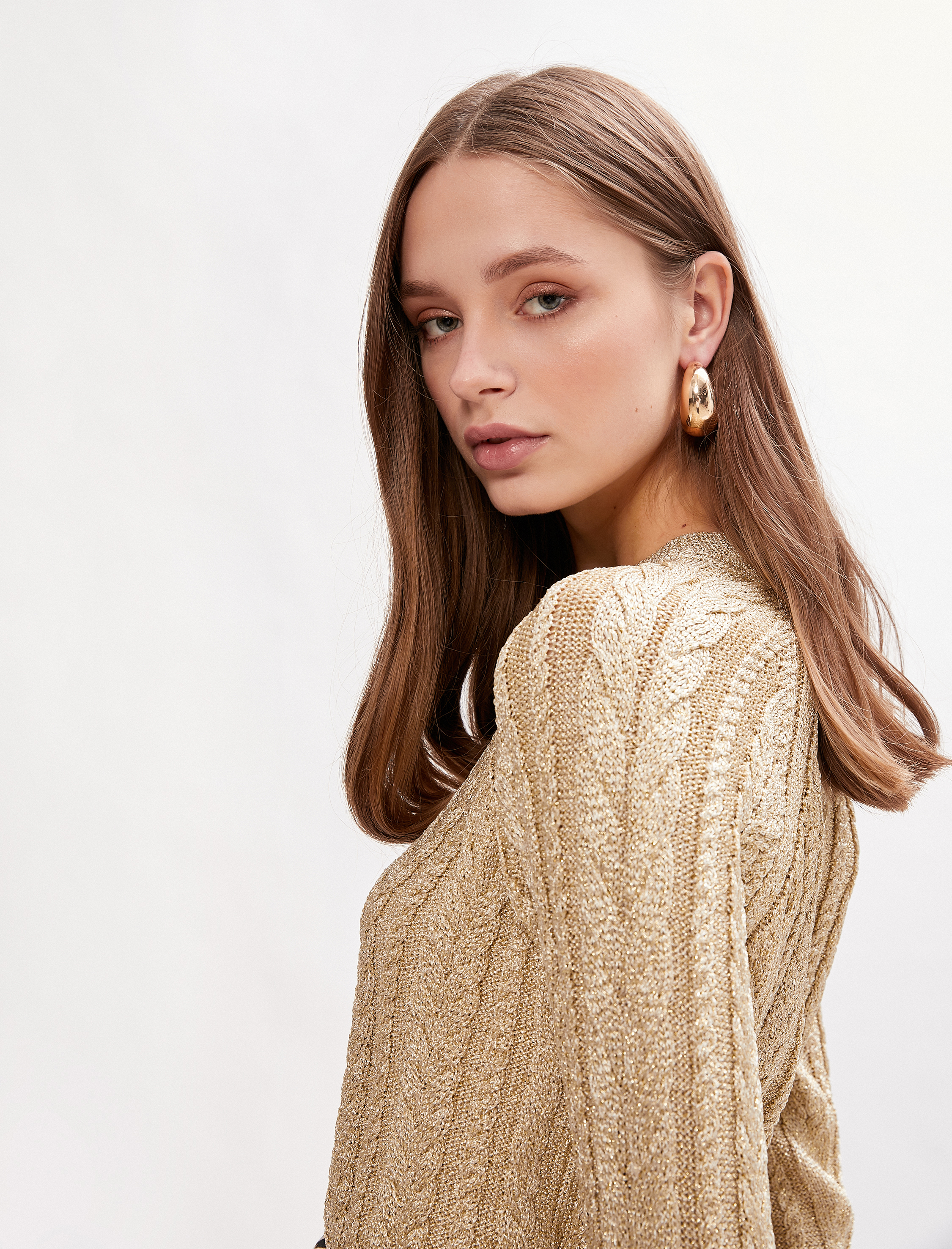   Örgü Detaylı Kazak