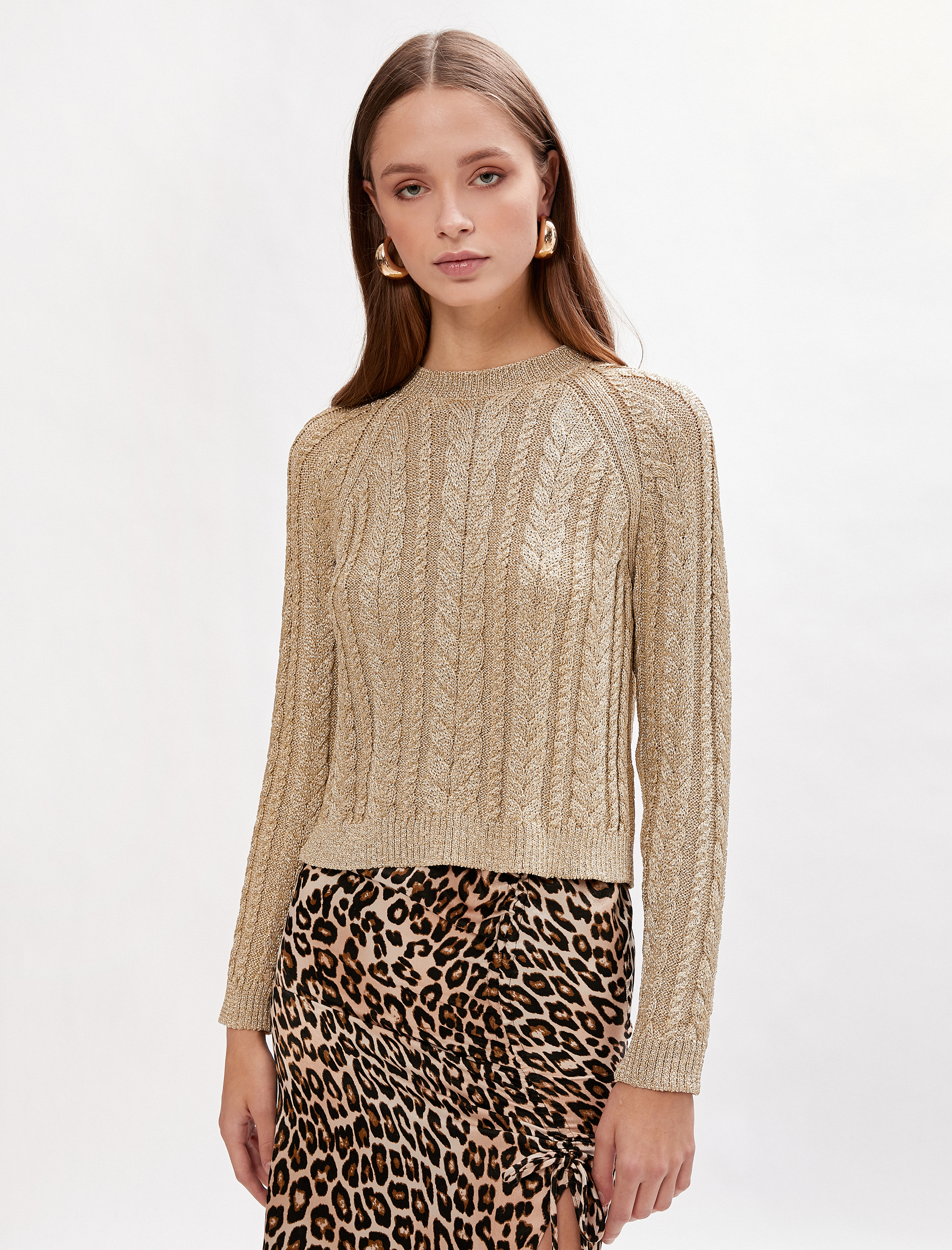   Örgü Detaylı Kazak