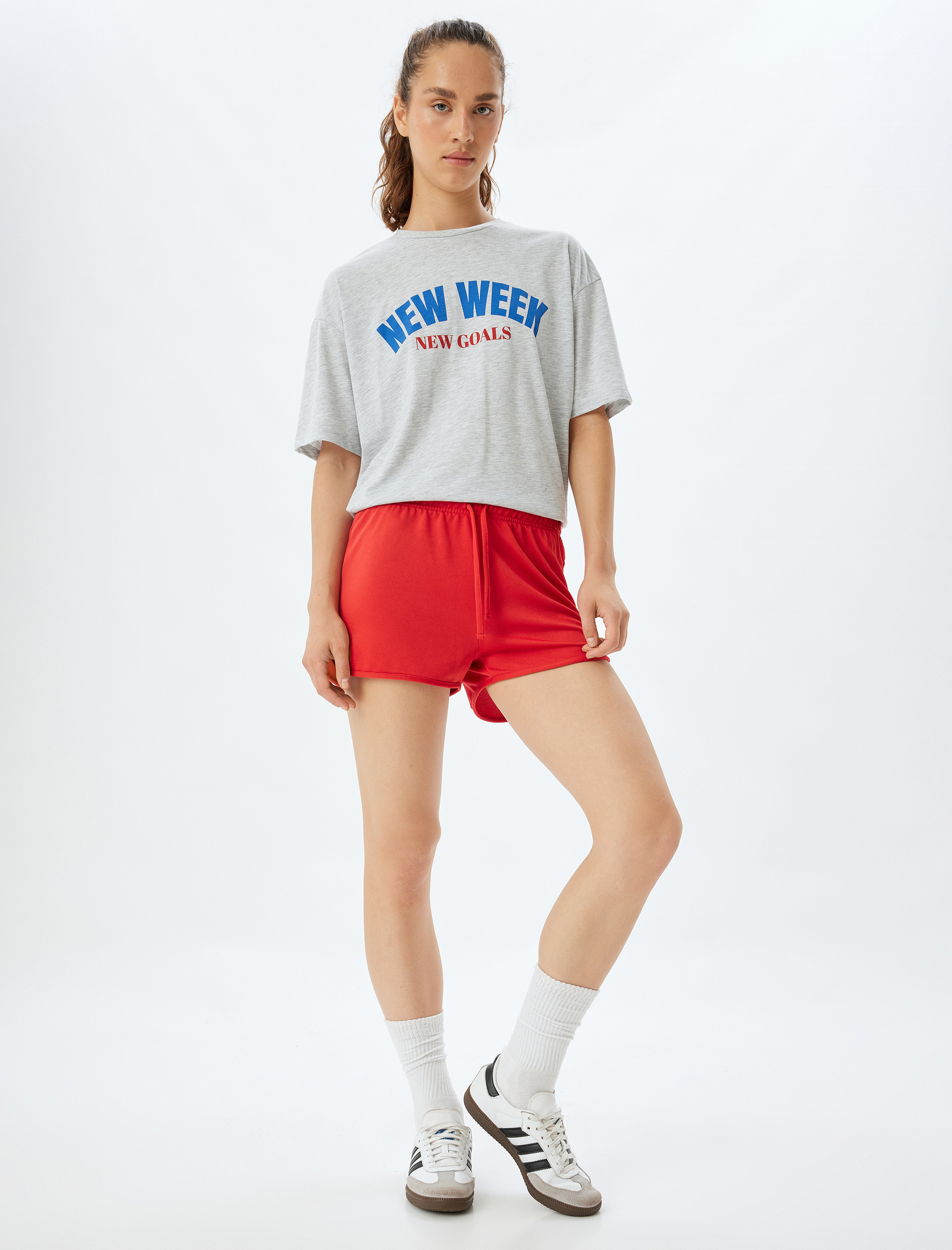   Oversize Baskılı Kısa Kollu Pamuklu Tişört