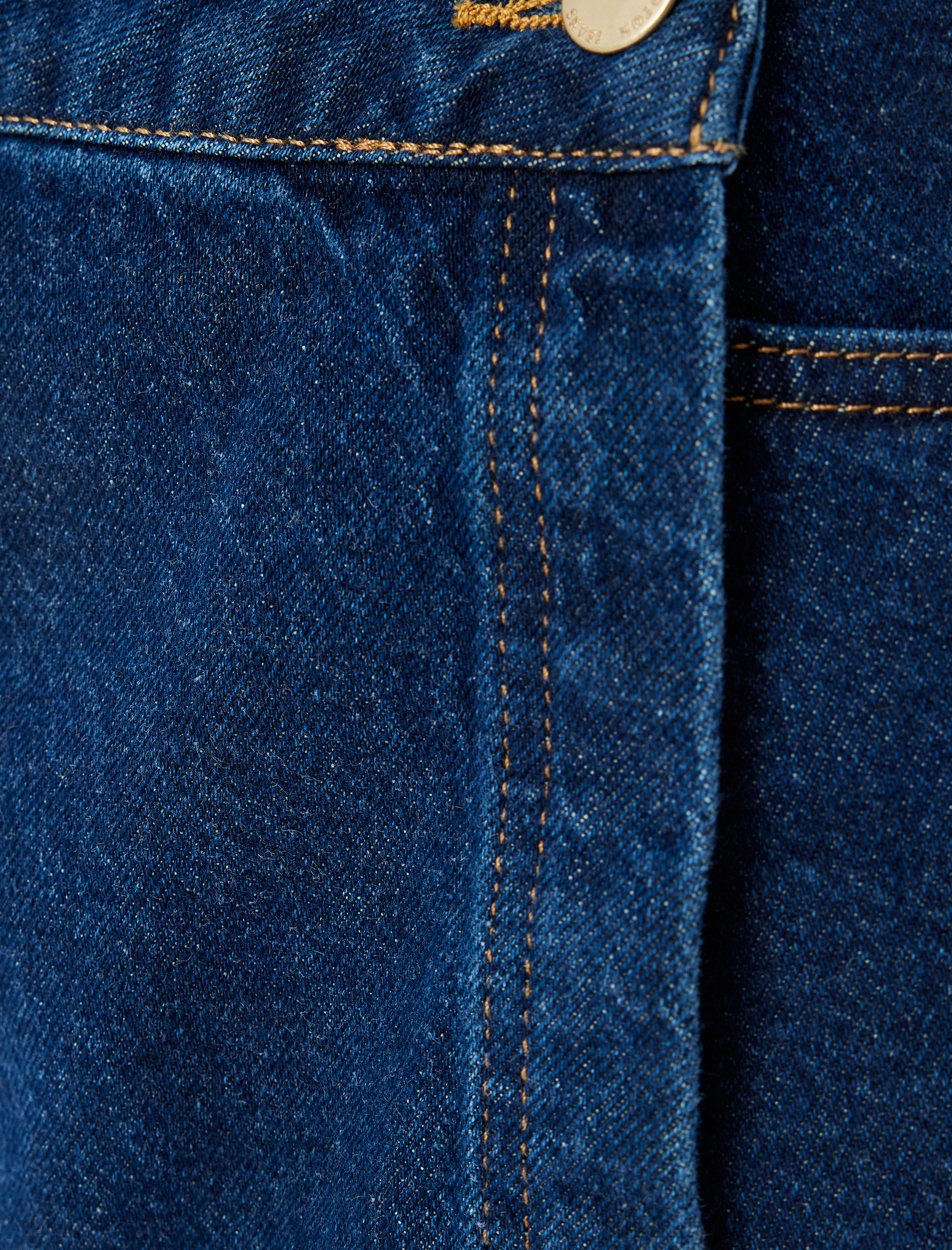   Cep Detaylı Mini Kot Şort Etek Standart Bel