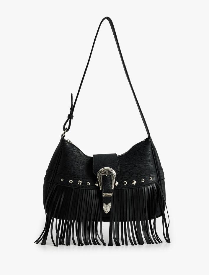 Kadın Püsküllü Suni Deri Çanta - Koton X Zeynep Bastık