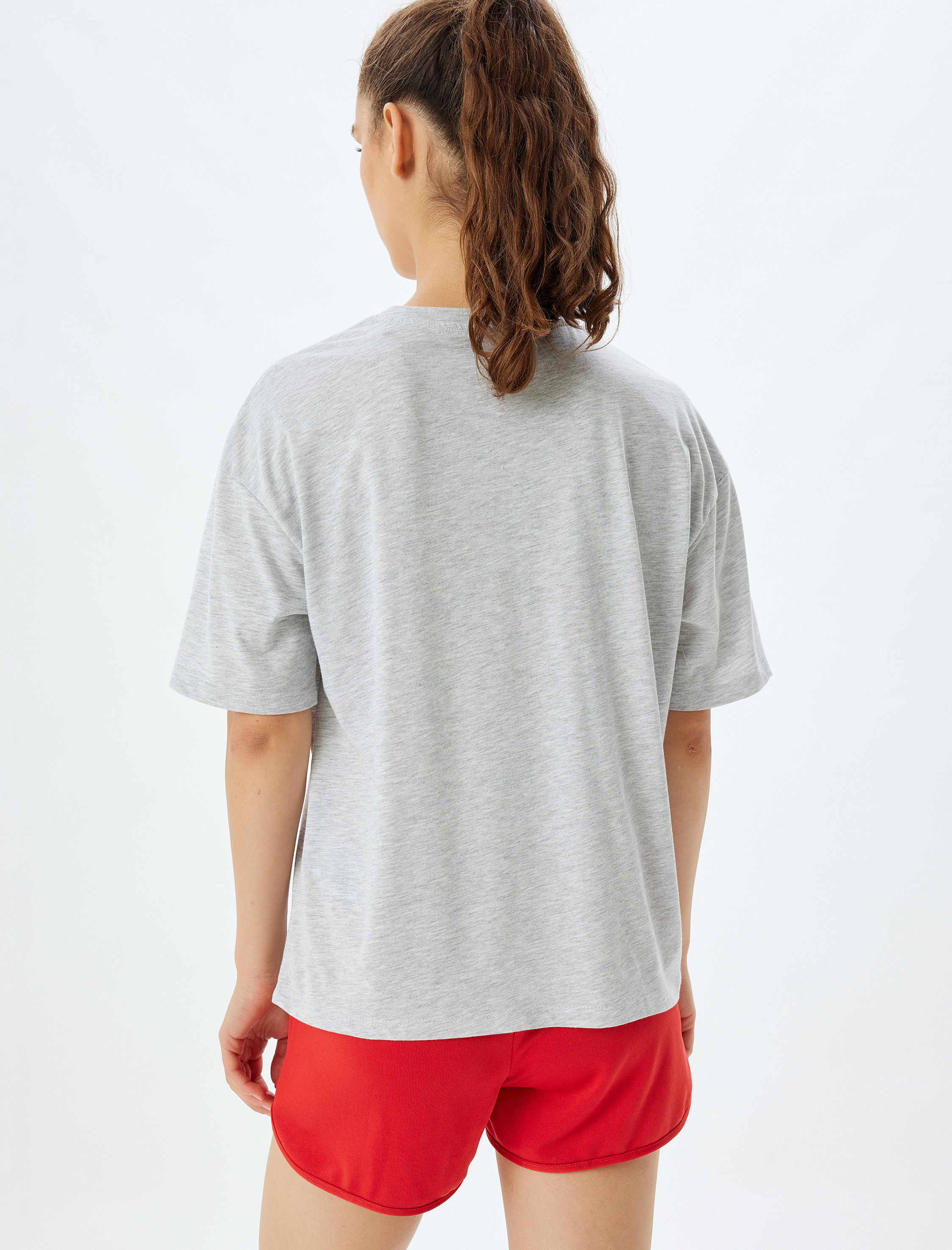   Oversize Baskılı Kısa Kollu Pamuklu Tişört