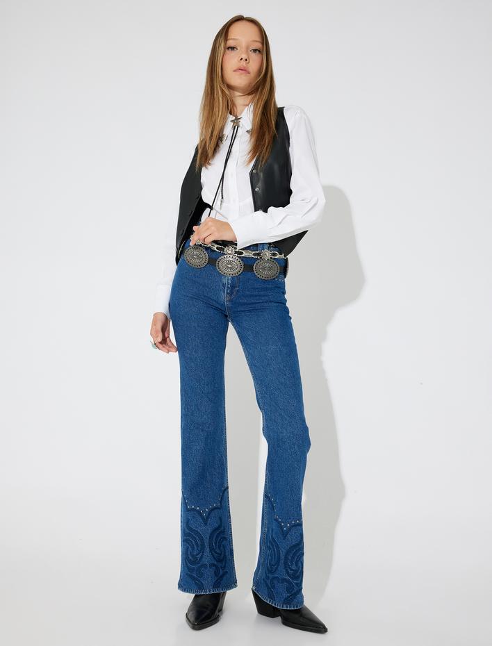  Koton X Zeynep Bastık - Düğmeli V Yaka Suni Deri Yelek