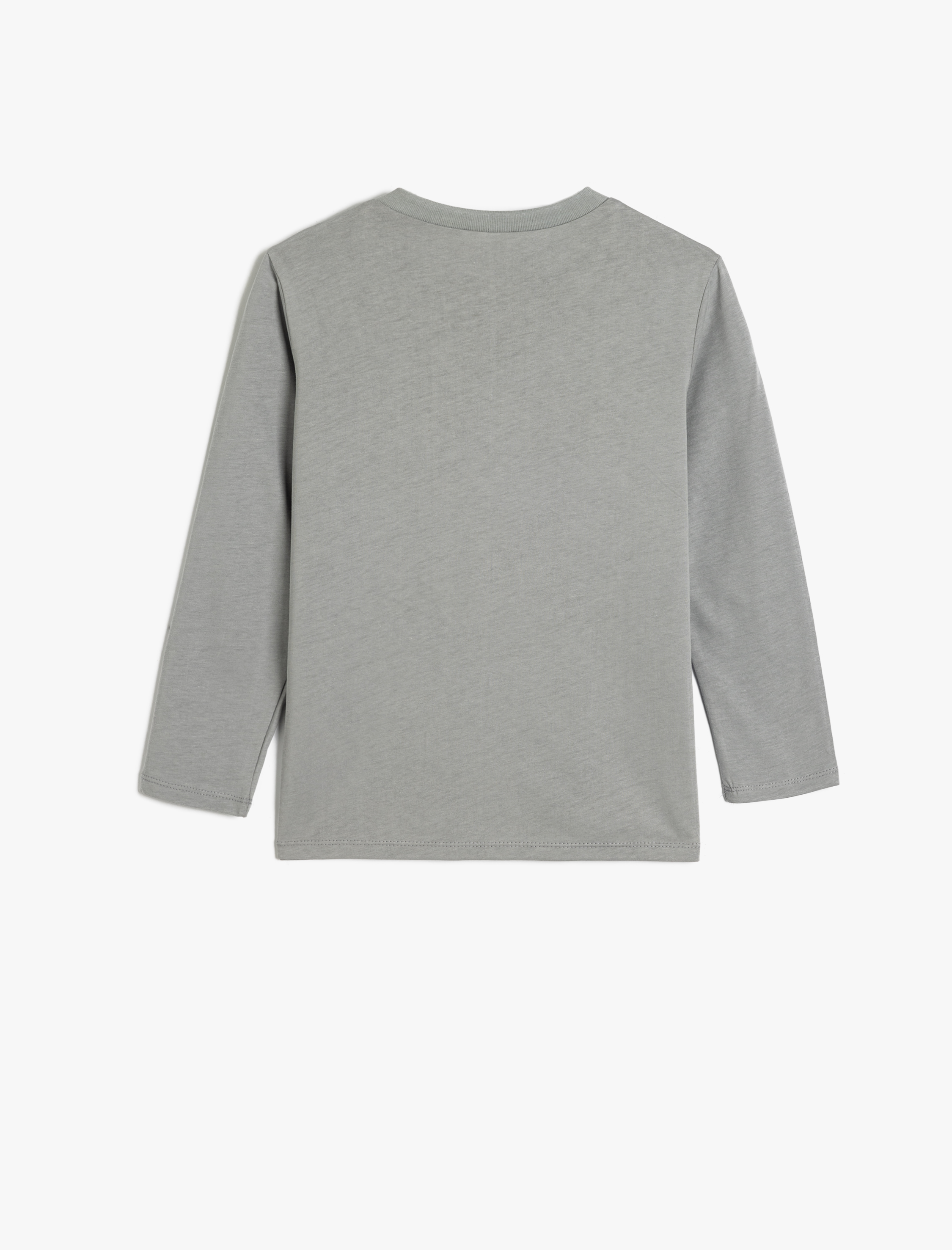  Erkek Çocuk Uzun Kollu Bisiklet Yaka Slogan Baskılı Pamuklu Tişört