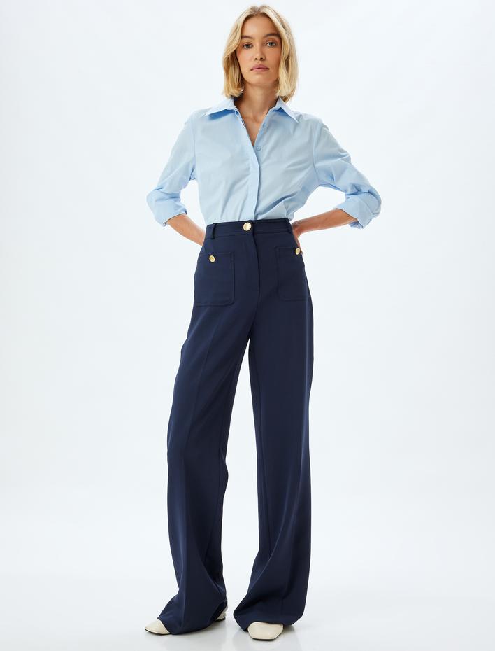  Uzun Kollu Pamuklu Regular Fit Basic Poplin Gömlek