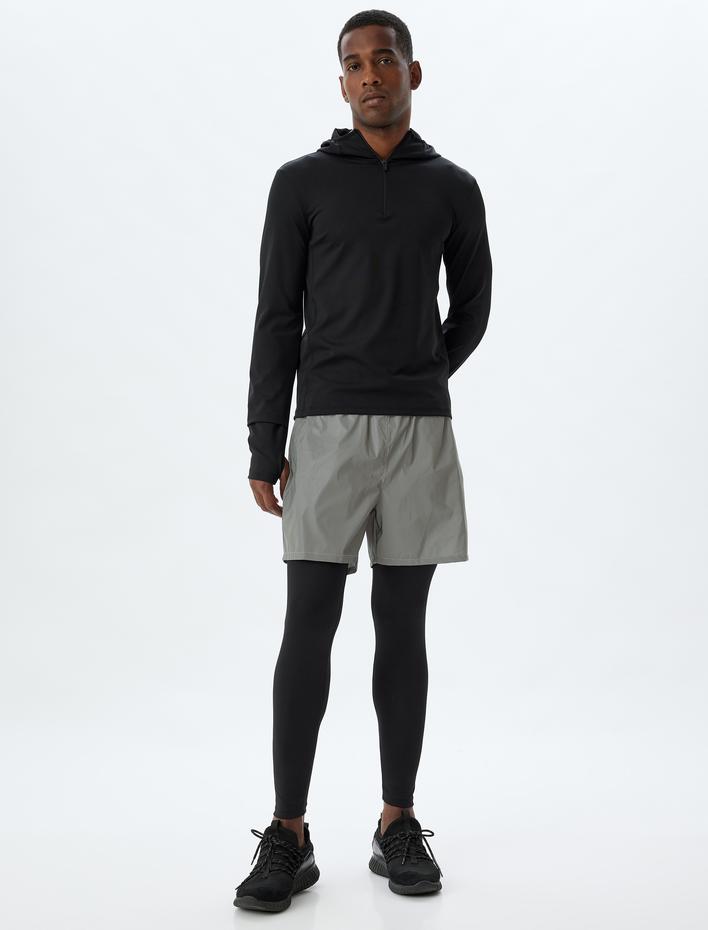  Spor Şort Bermuda Beli Bağcıklı Paraşüt Kumaş Cep Detaylı