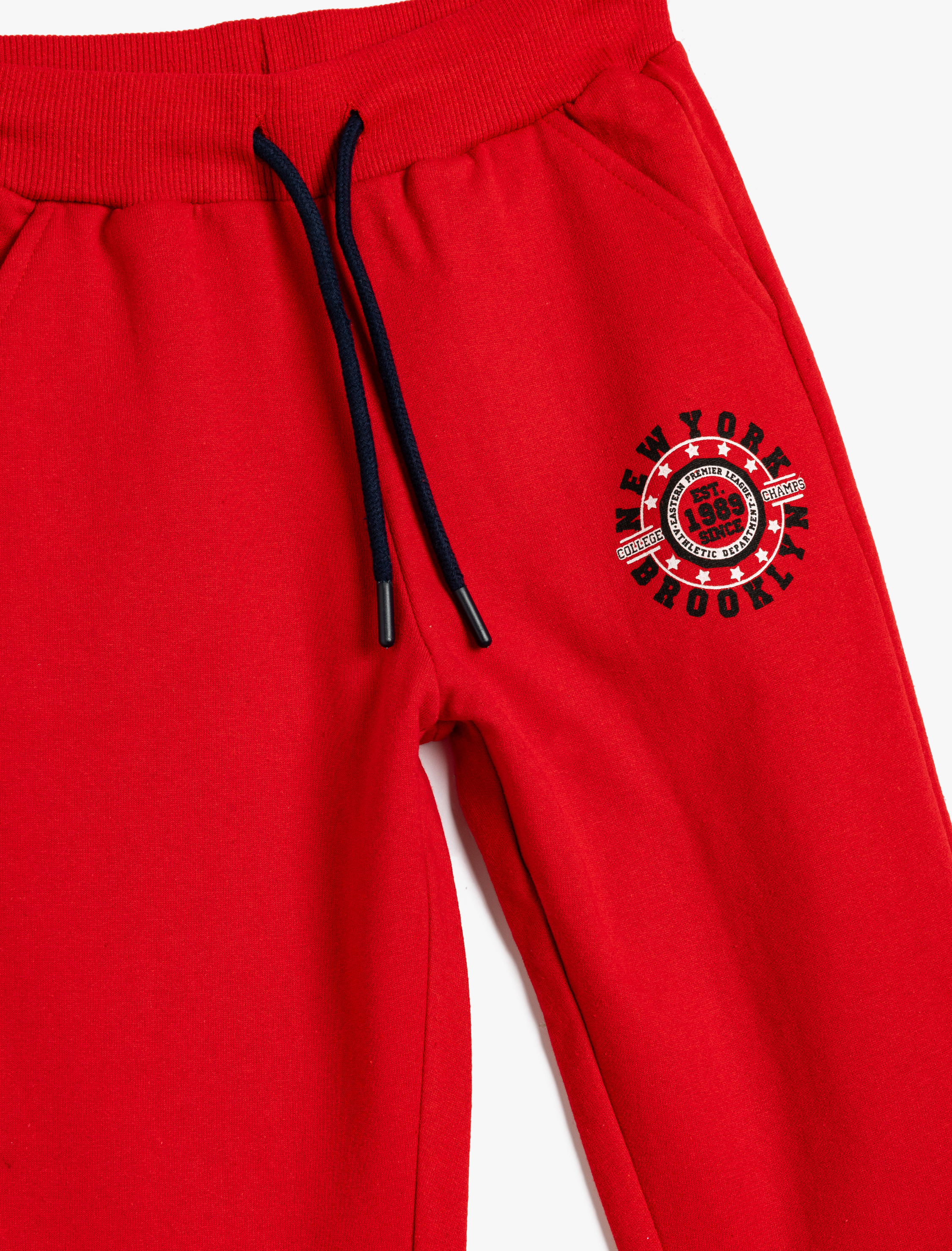  Erkek Çocuk Cep Detaylı Beli Bağlamalı Pamuklu Jogger Eşofman Altı