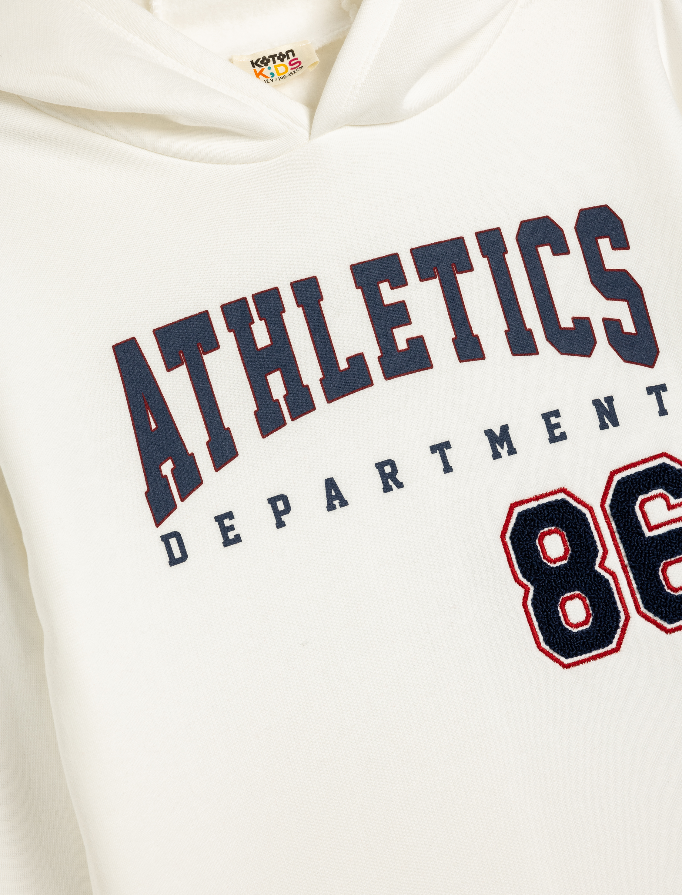  Erkek Çocuk Kapşonlu Sweatshirt Kolej Baskılı Oversize Pamuk Karışımlı Şardonlu