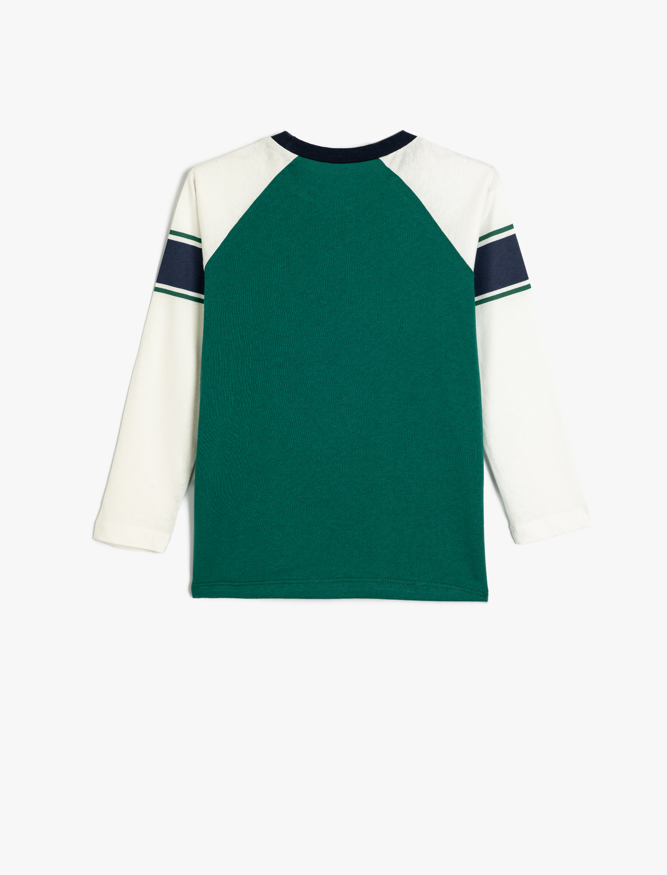  Erkek Çocuk Kolej Tişört Uzun Reglan Kol Bisiklet Yaka Baskılı Pamuklu