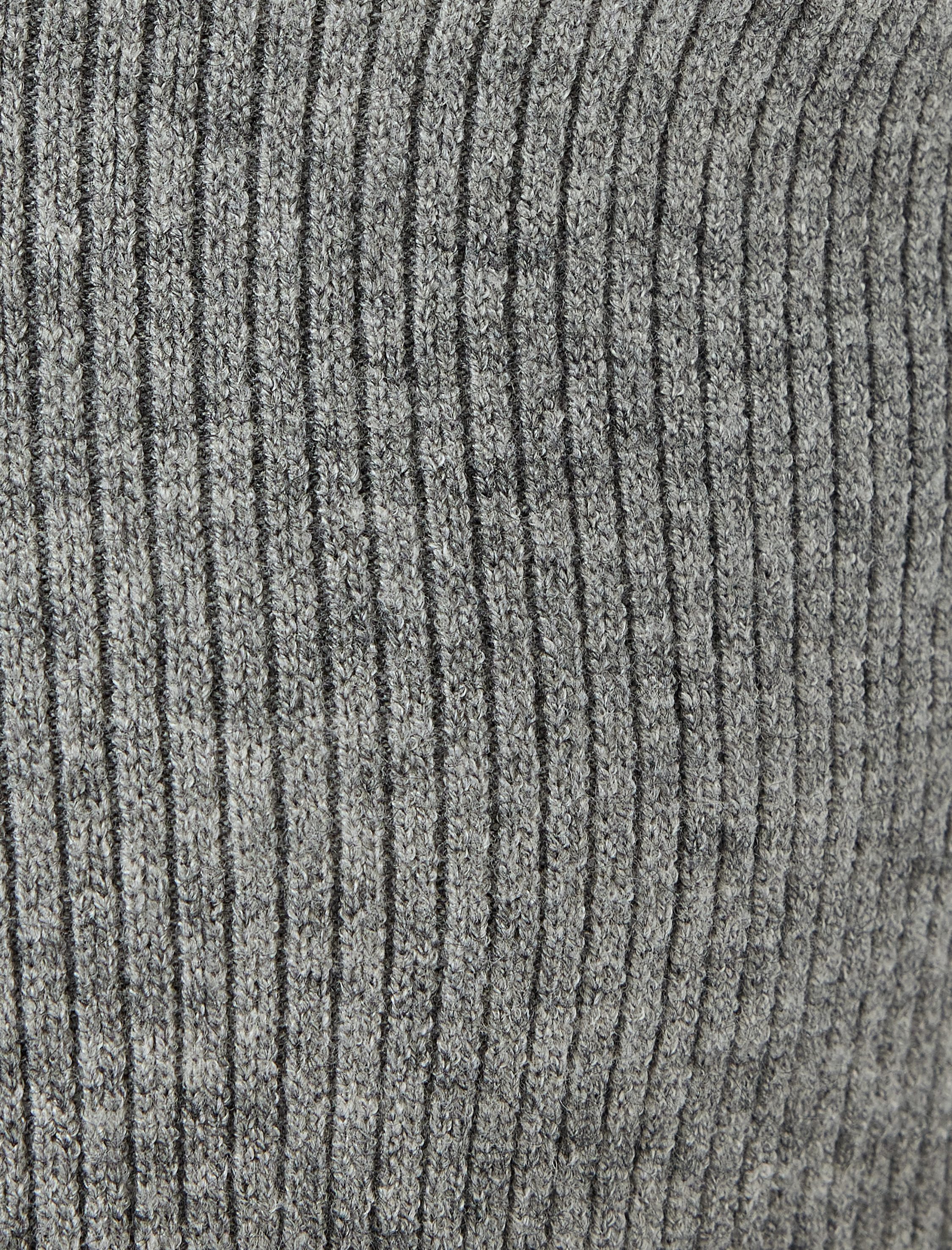   Fermuarlı Triko Hırka Dik Yaka Uzun Kollu