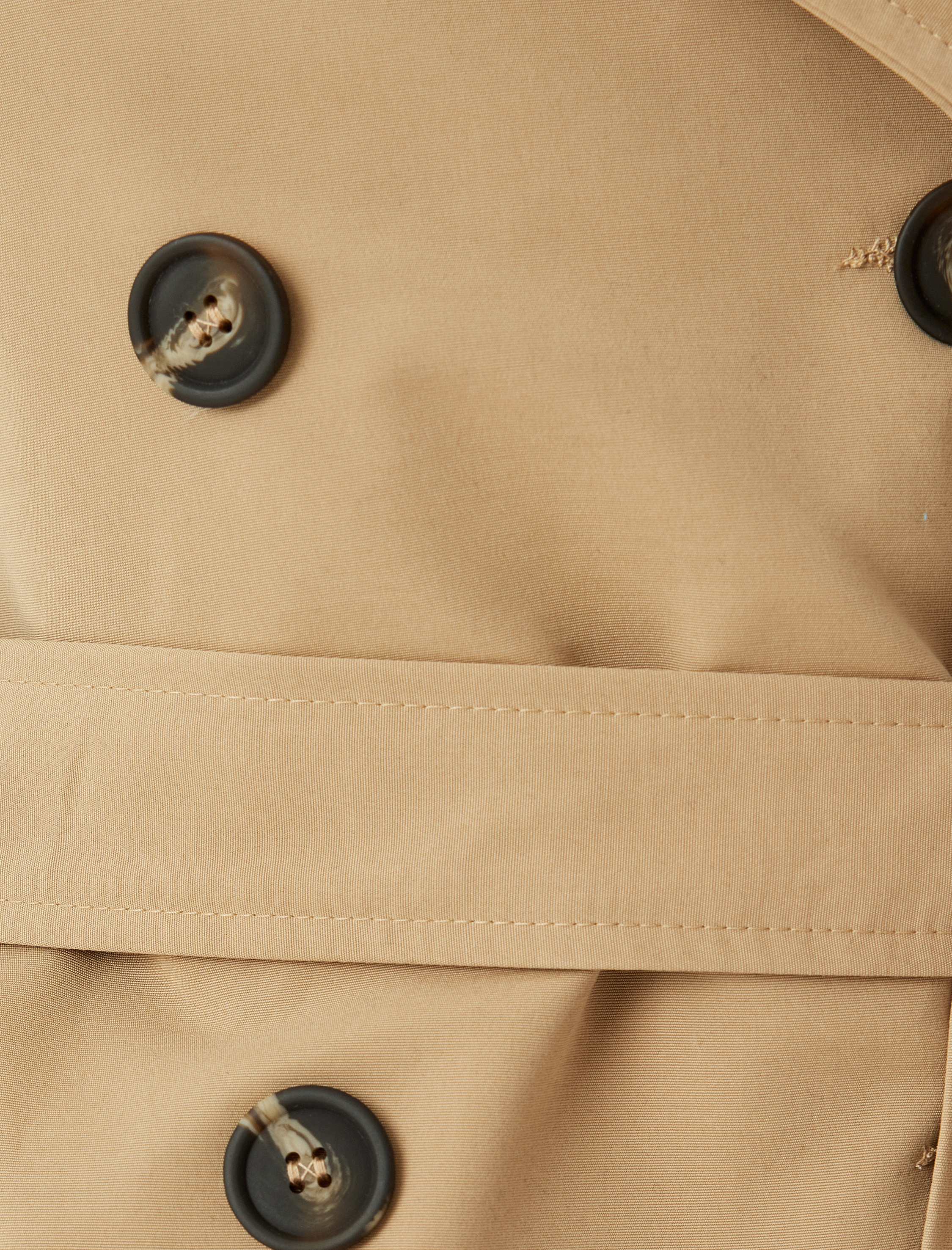 Kuşak Detaylı Kruvaze Düğmeli Trençkot