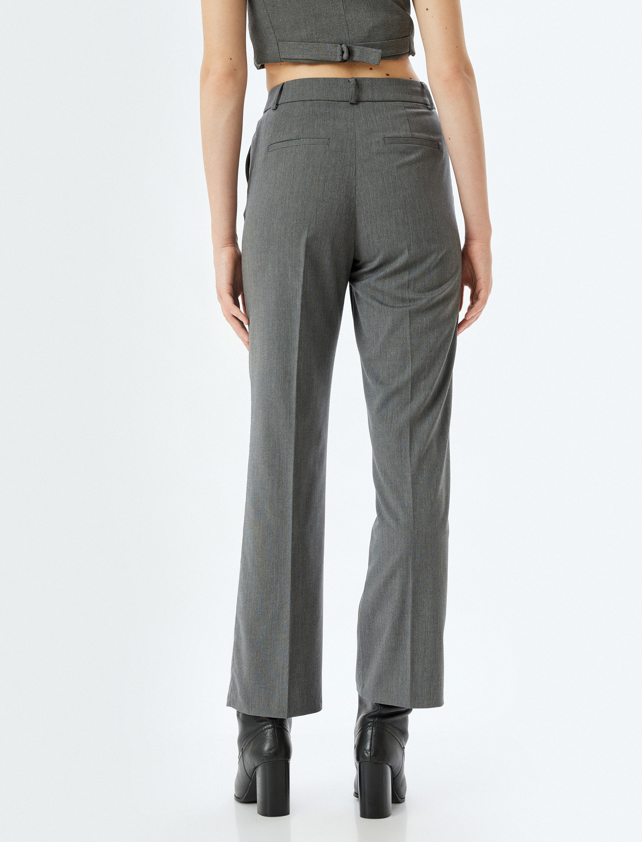   Cigarette Kumaş Pantolon Cepli Standart Bel