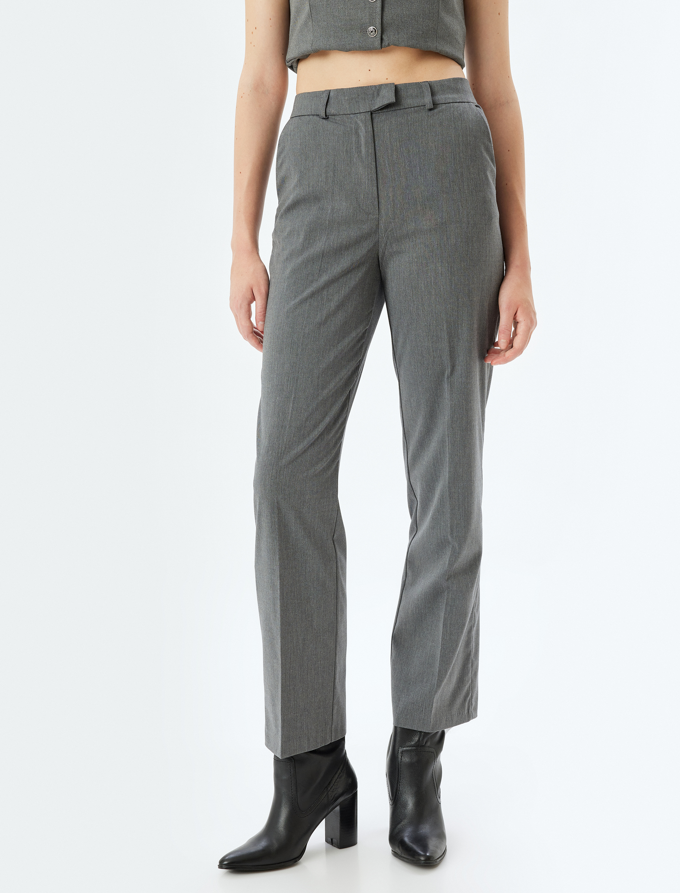   Cigarette Kumaş Pantolon Cepli Standart Bel