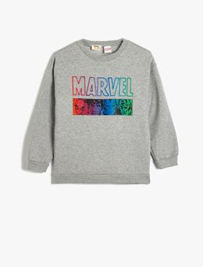 Marvel Sweatshirt Lisanslı Bisiklet Yaka Pamuk Karışımlı