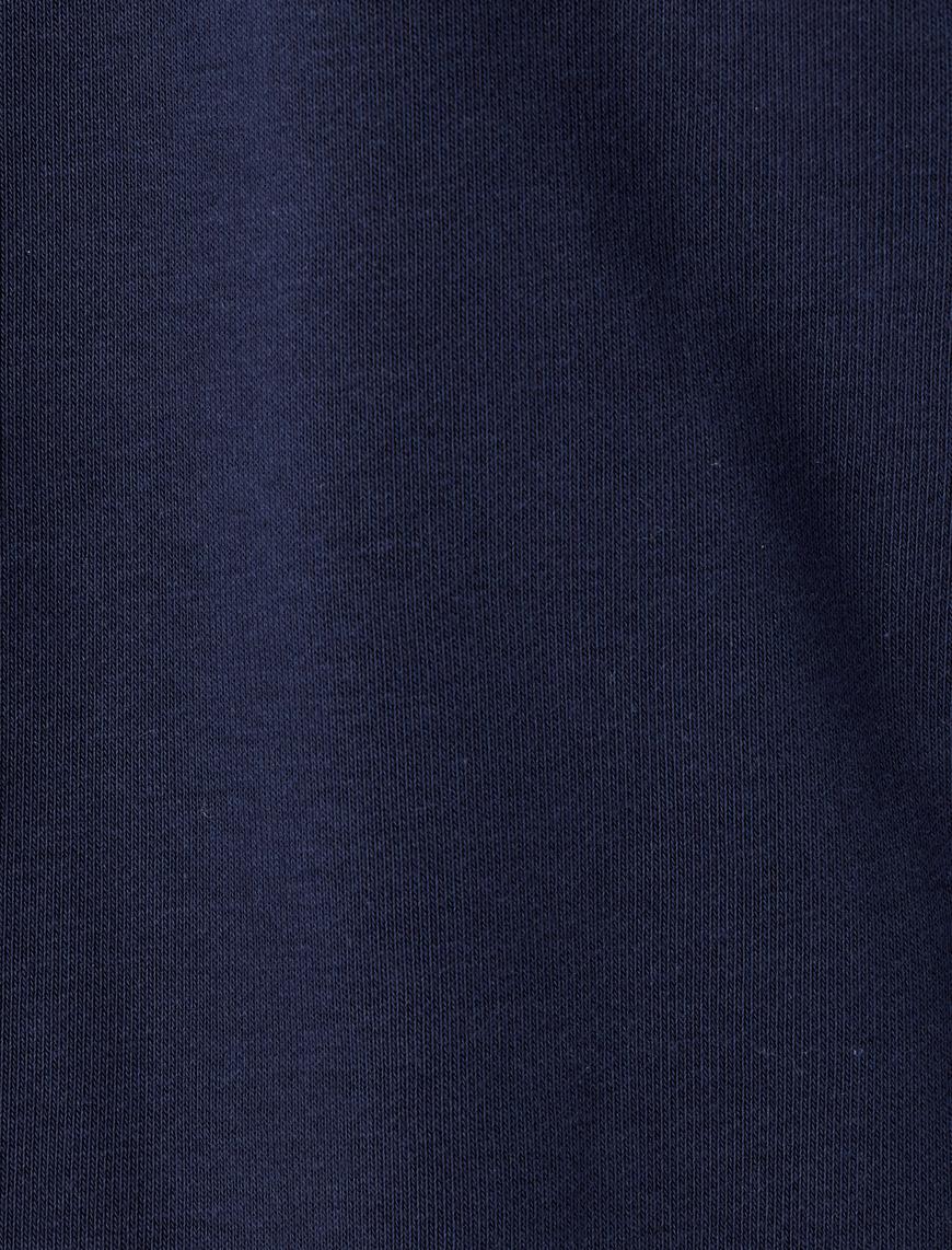   Yarım Fermuarlı Sweatshirt Uzun Kollu Pamuklu