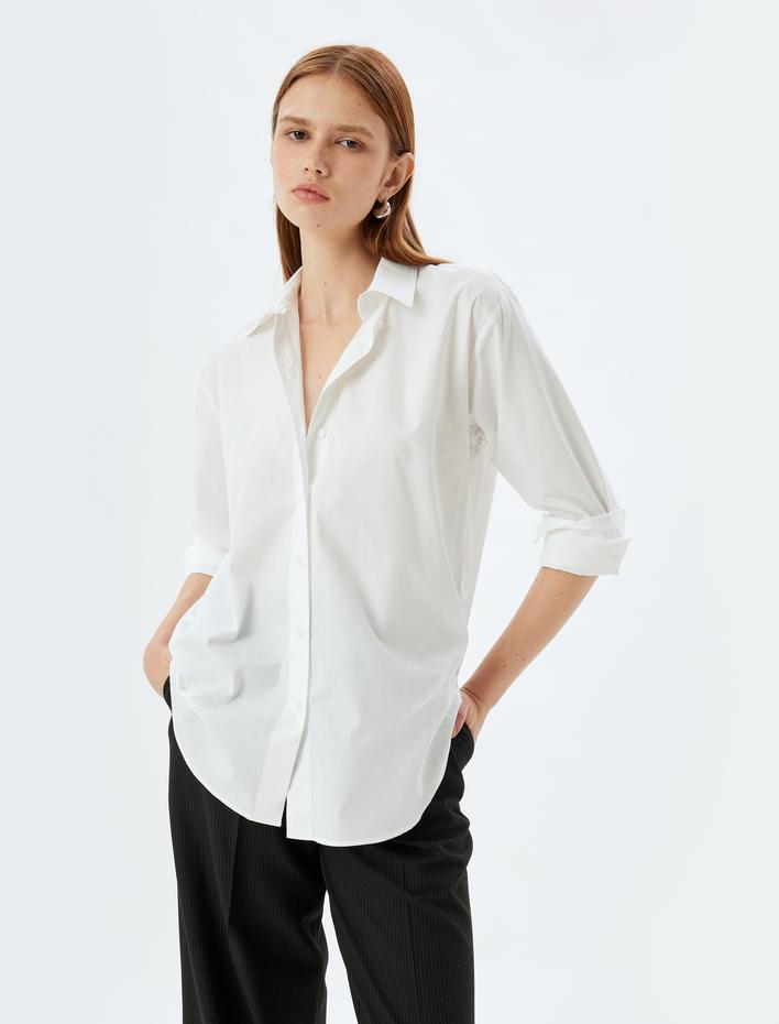  Oversize Gömlek Uzun Kollu Pamuklu