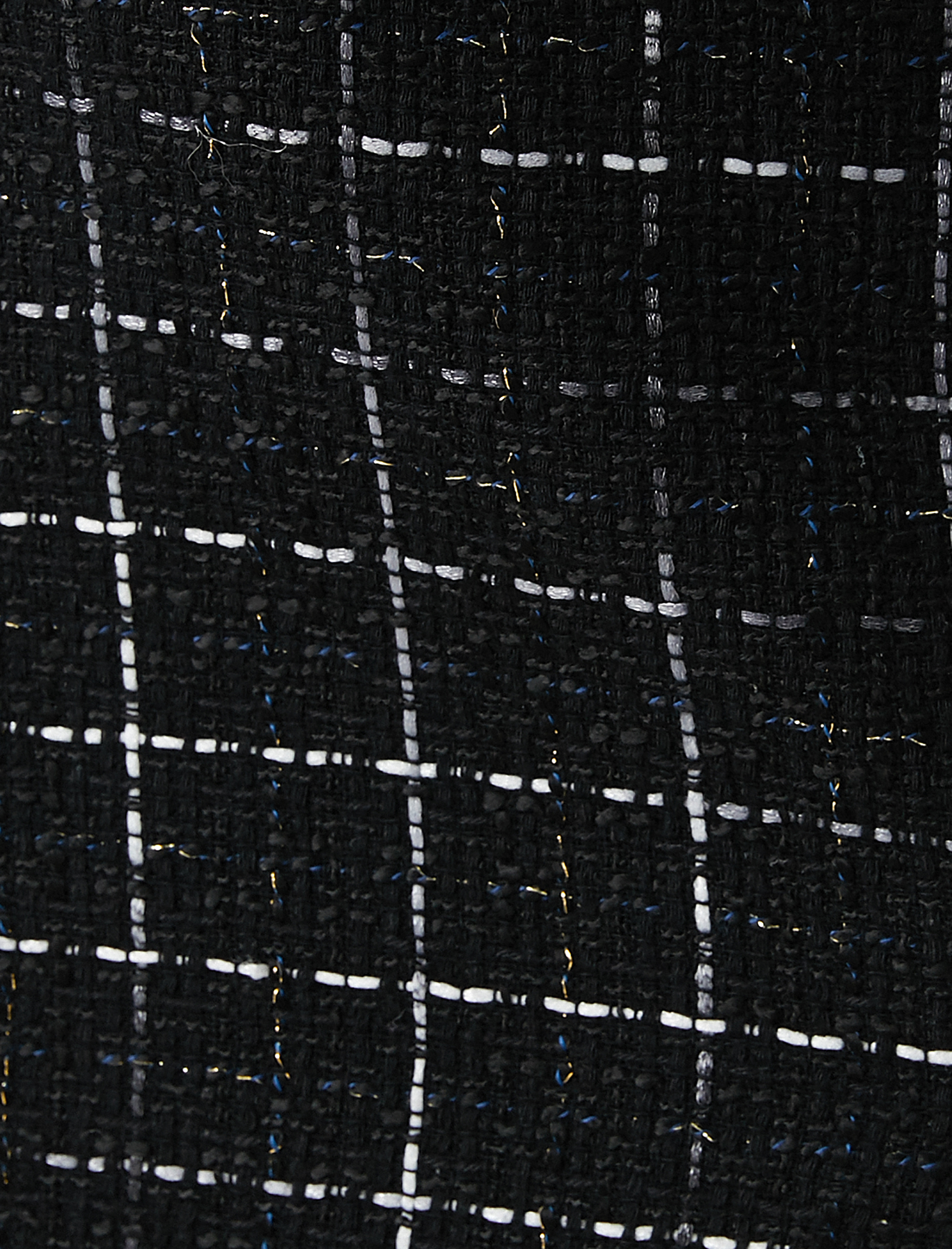   Kareli Tüvit Yırtmaçlı Mini Etek