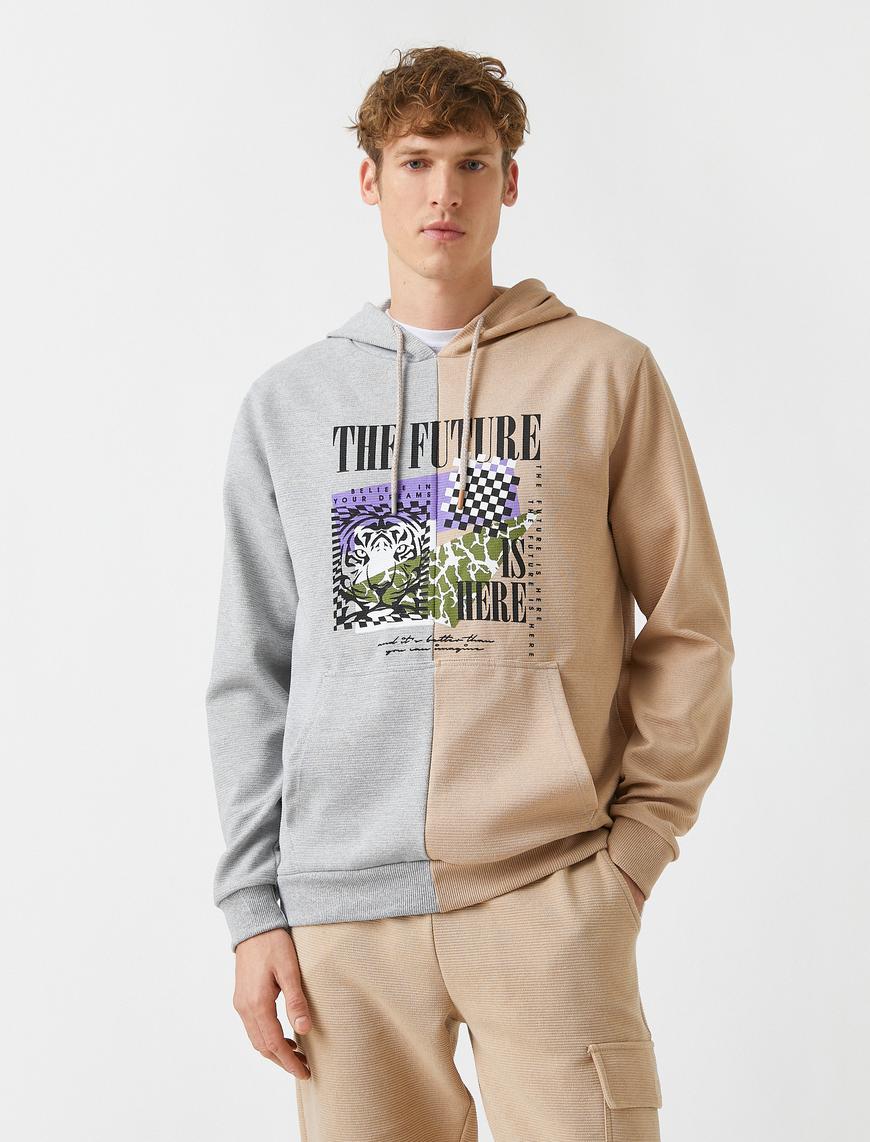   Kaplan Baskılı Kapüşonlu Sweatshirt